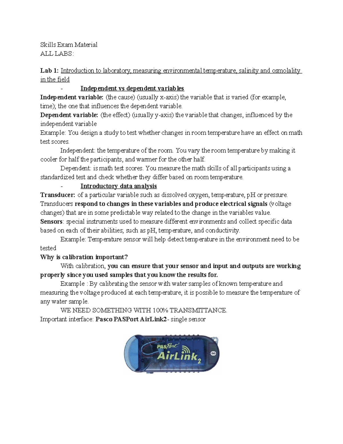 BIO 207: Organismic Lab Skills Review & Key Concepts for Exams - Studocu