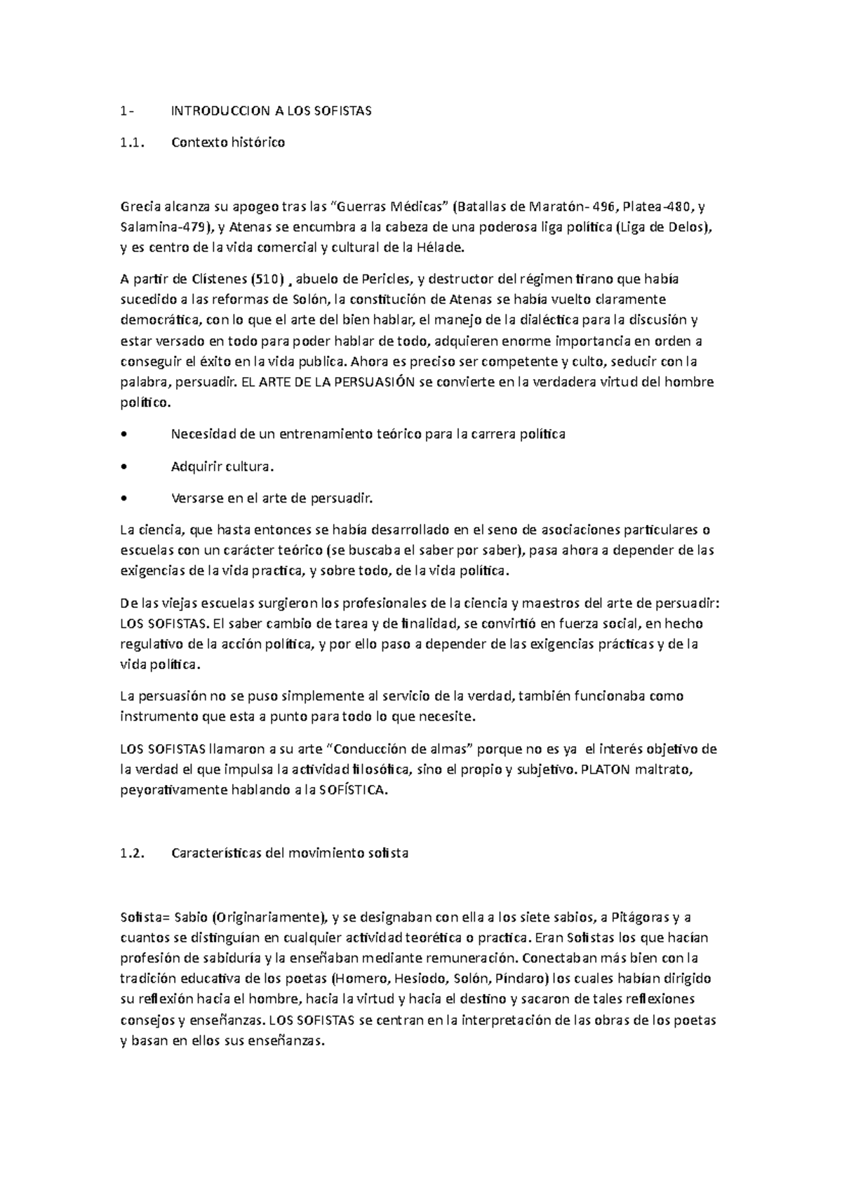 Los sofistas: La Atenas de Pericles - 1- INTRODUCCION A LOS SOFISTAS ...