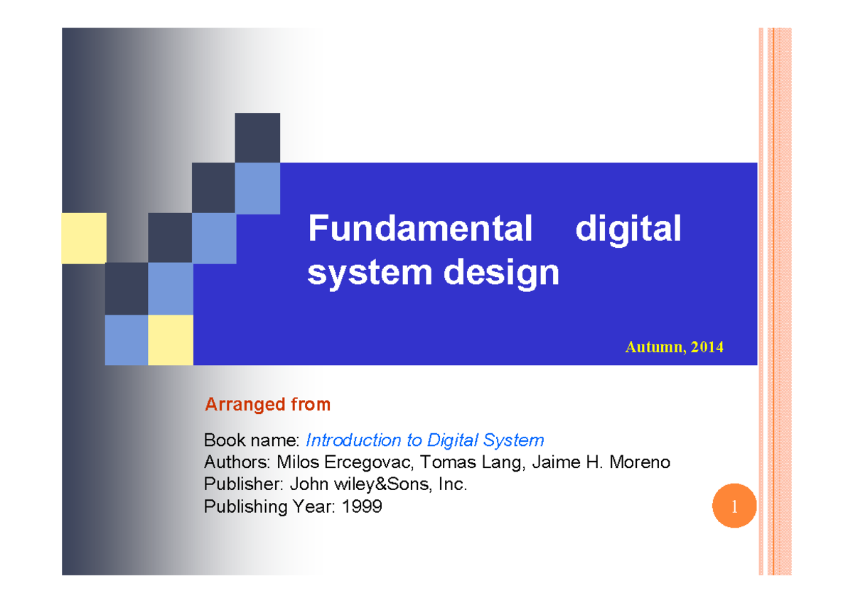 Fundamental Digital System Design Notes (Autumn 2014) - Studocu