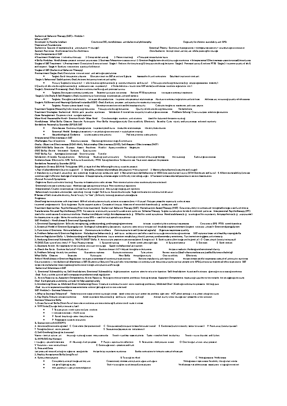 DBT notes: Understanding dialectical behavior therapy and its modules ...