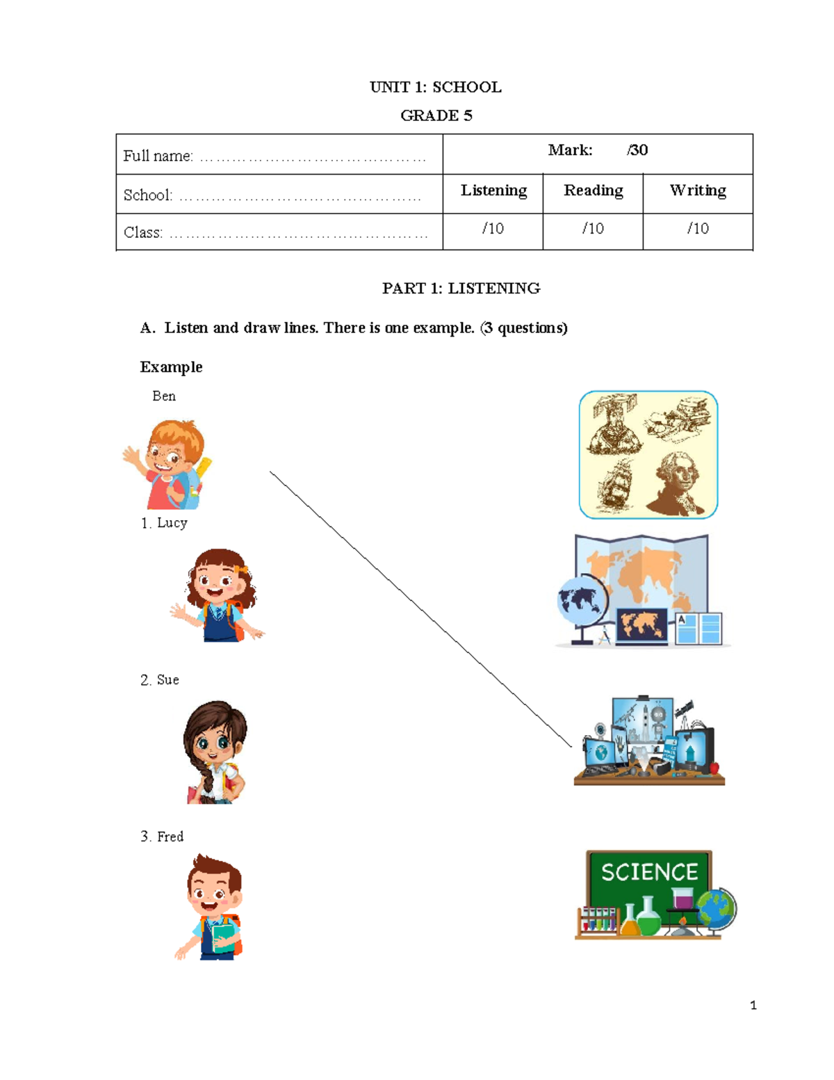 TA5 i-Learn Smart Start - Grade 5 Listening & Reading Activities - Studocu