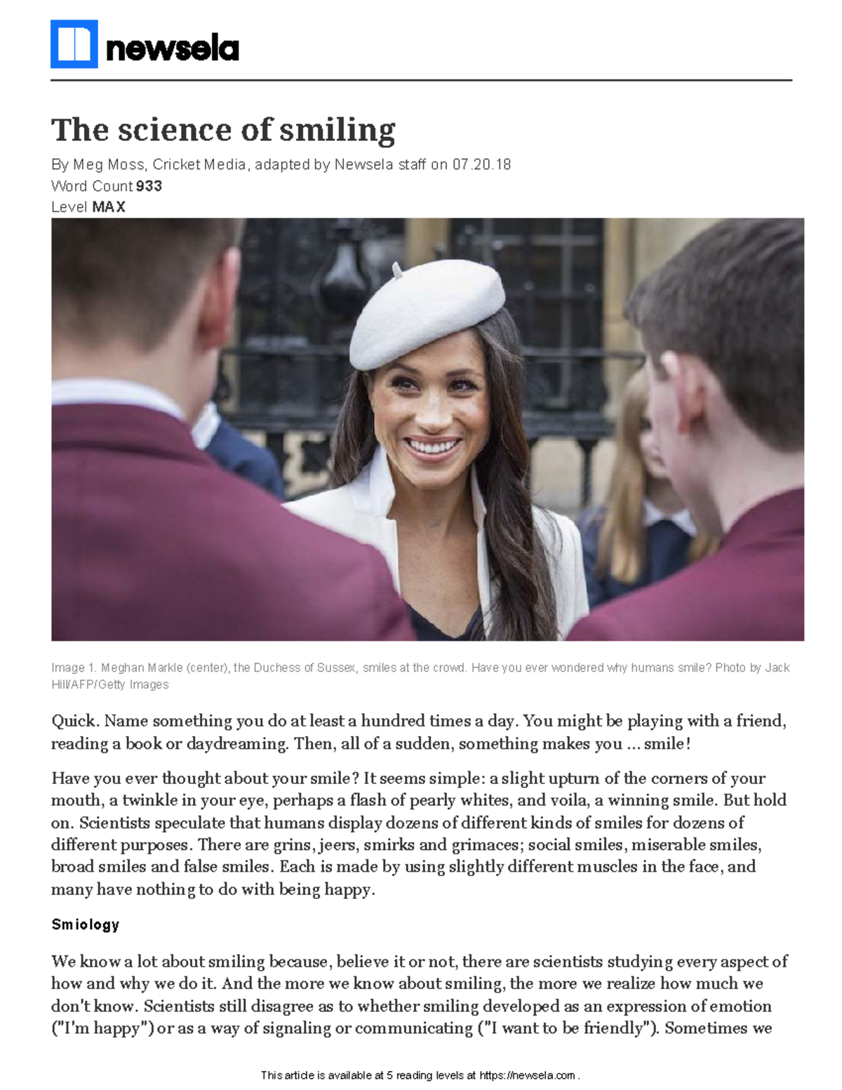 Elem-science-of-smiling-43007-article quiz and answers - The science of ...