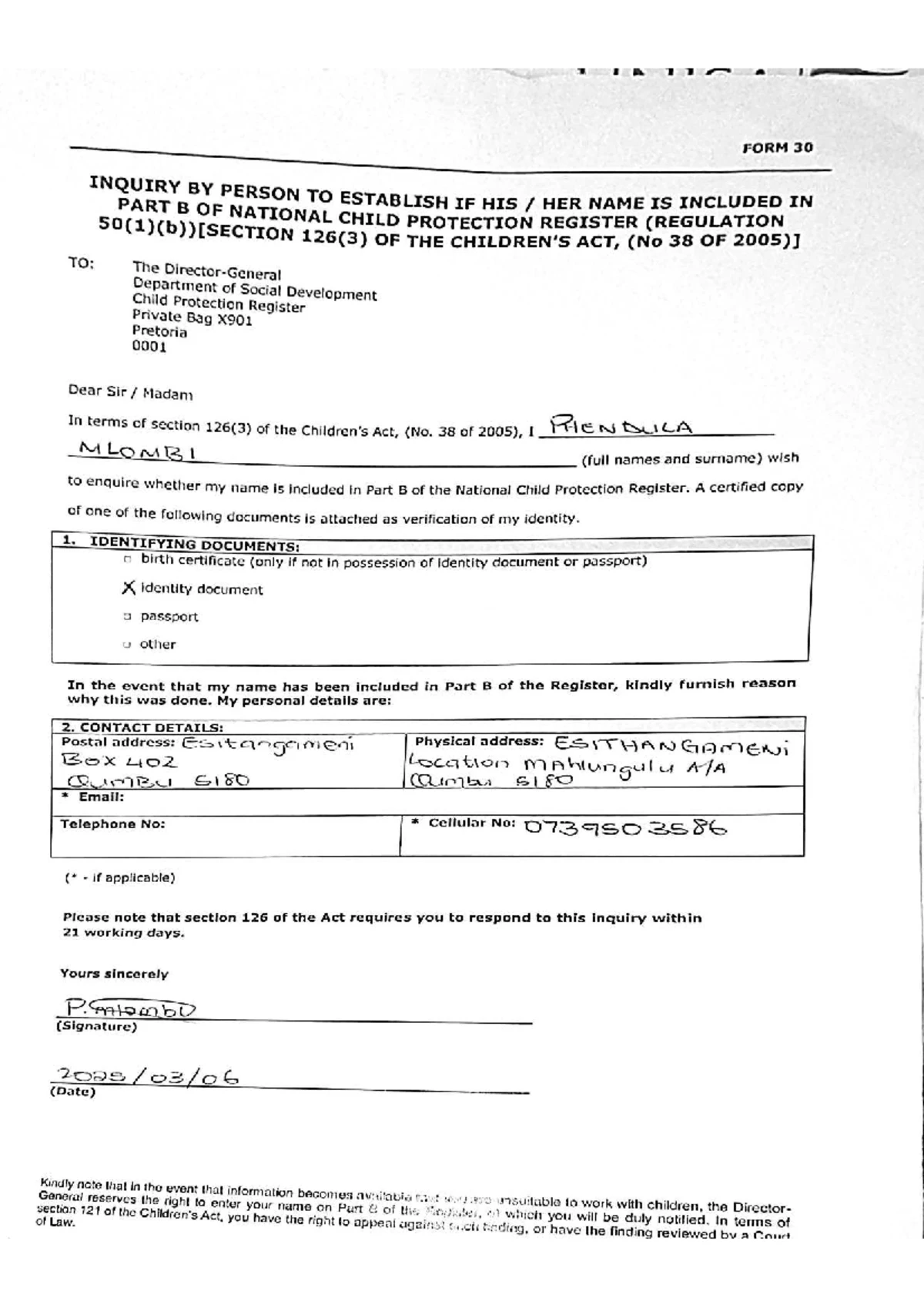 SAW1504: Intake Report Assignment 01 by Phendula Mlombi - Studocu