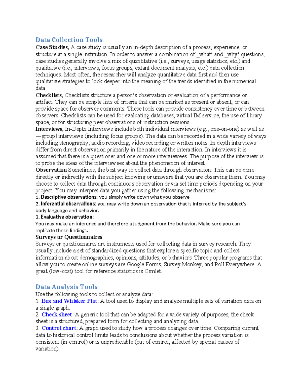 Data Collection Tools for Systems Analysis (SAD) - Studocu