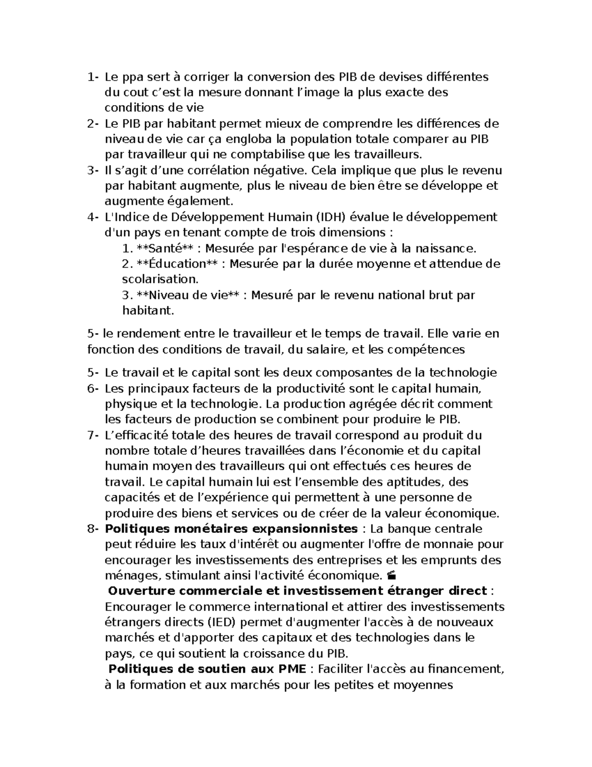 Chapitre 5: Macroéconomie - Analyse du PIB et de la Croissance ...