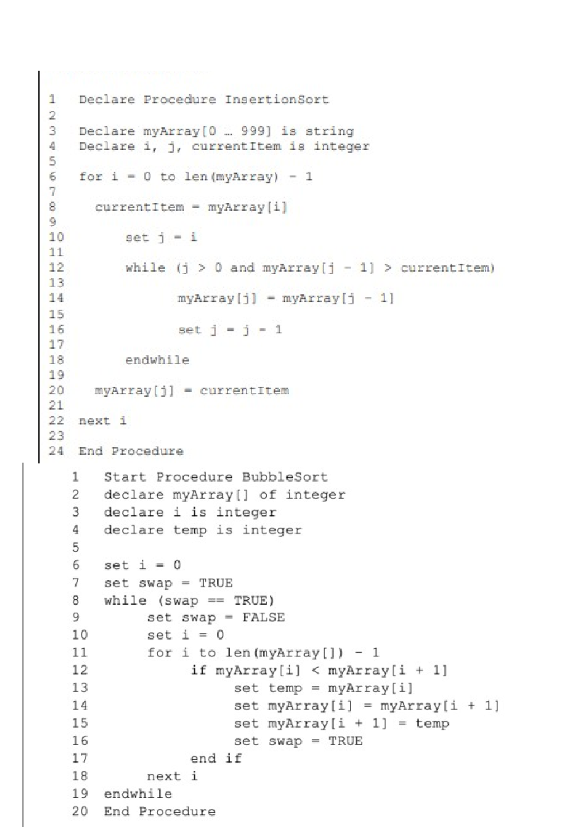 Sort Algorithms and Binary Search Procedures (CS101) - Studocu