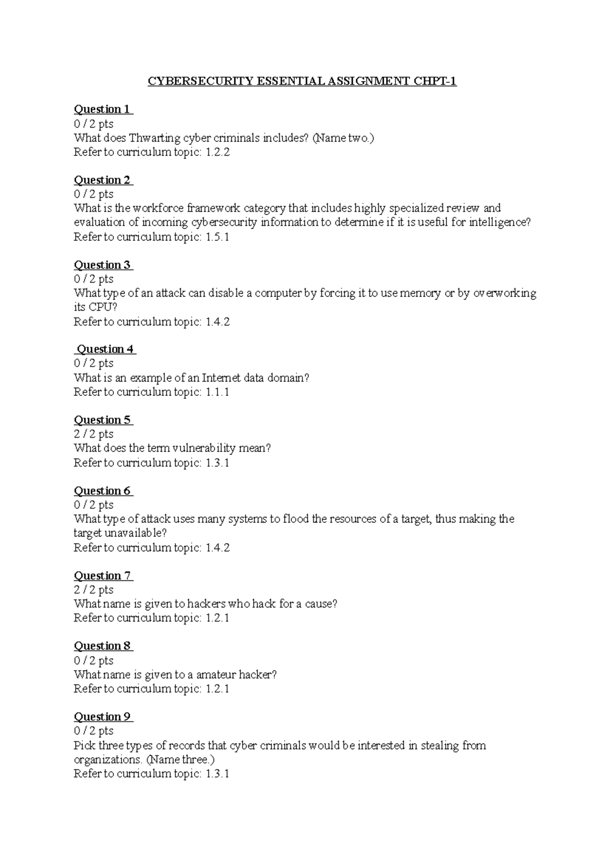 Chapter-1-Assignment (1)(1) - CYBERSECURITY ESSENTIAL ASSIGNMENT CHPT ...