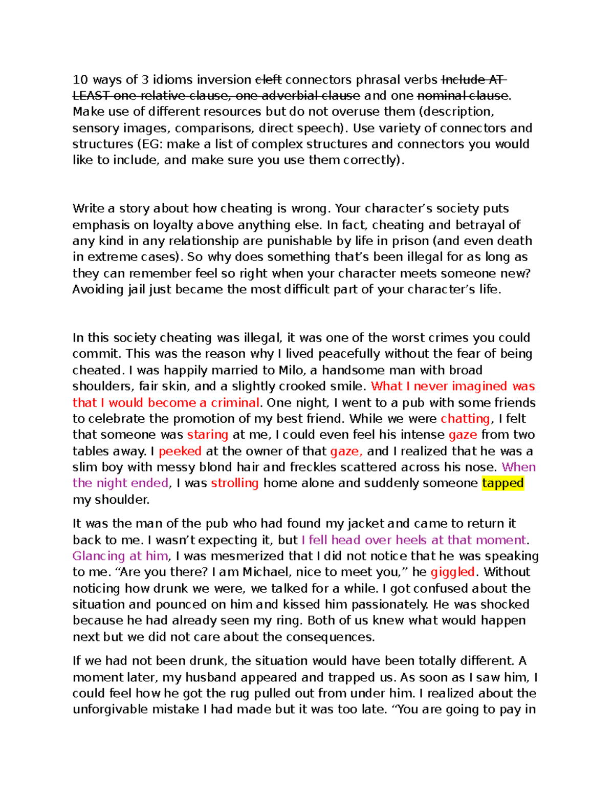 Narrative 2 - Cheating Consequences in a Strict Society - Studocu