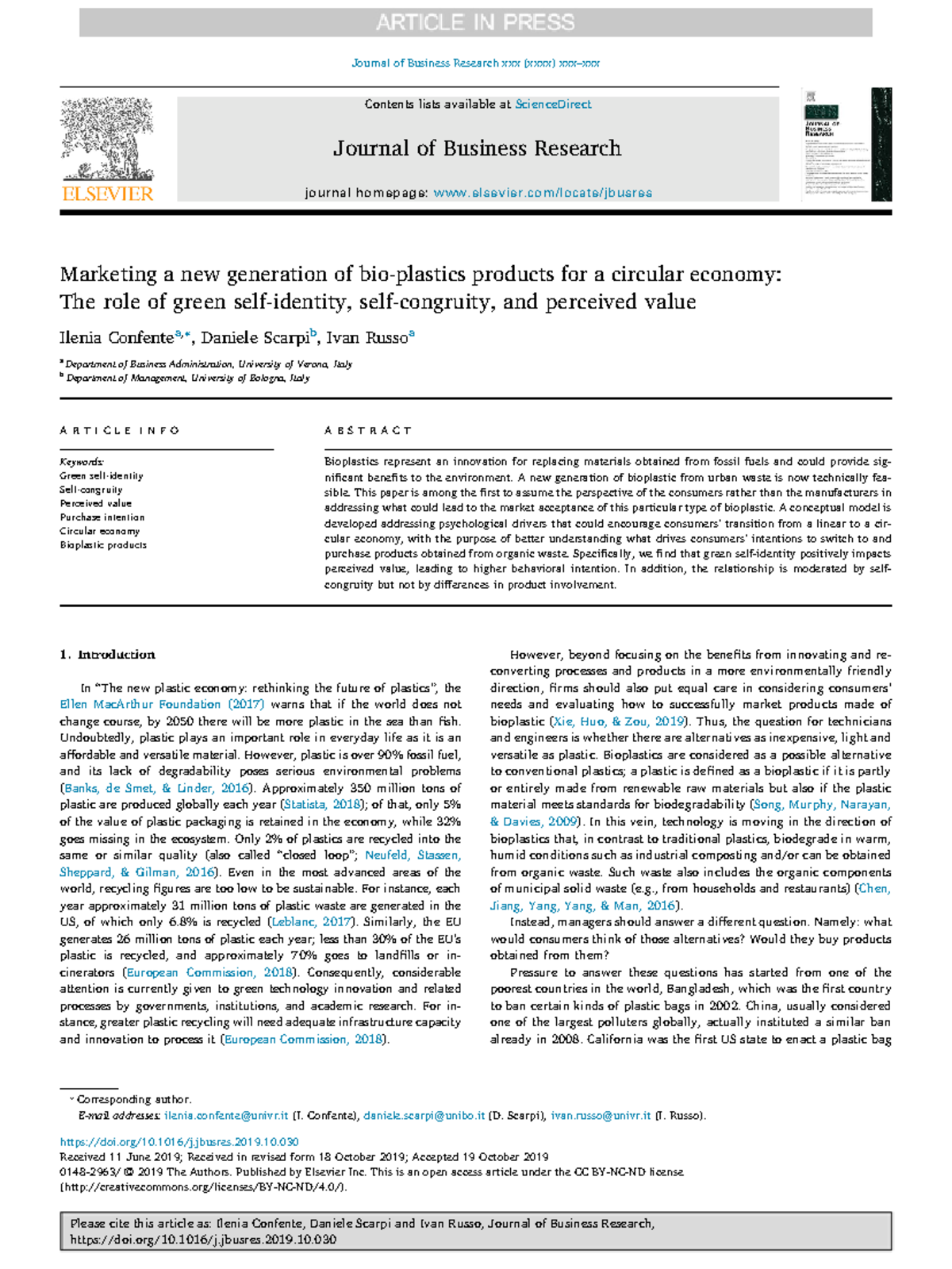 J.jbusres.2019 - Good notes on Circular economy - Contents lists ...
