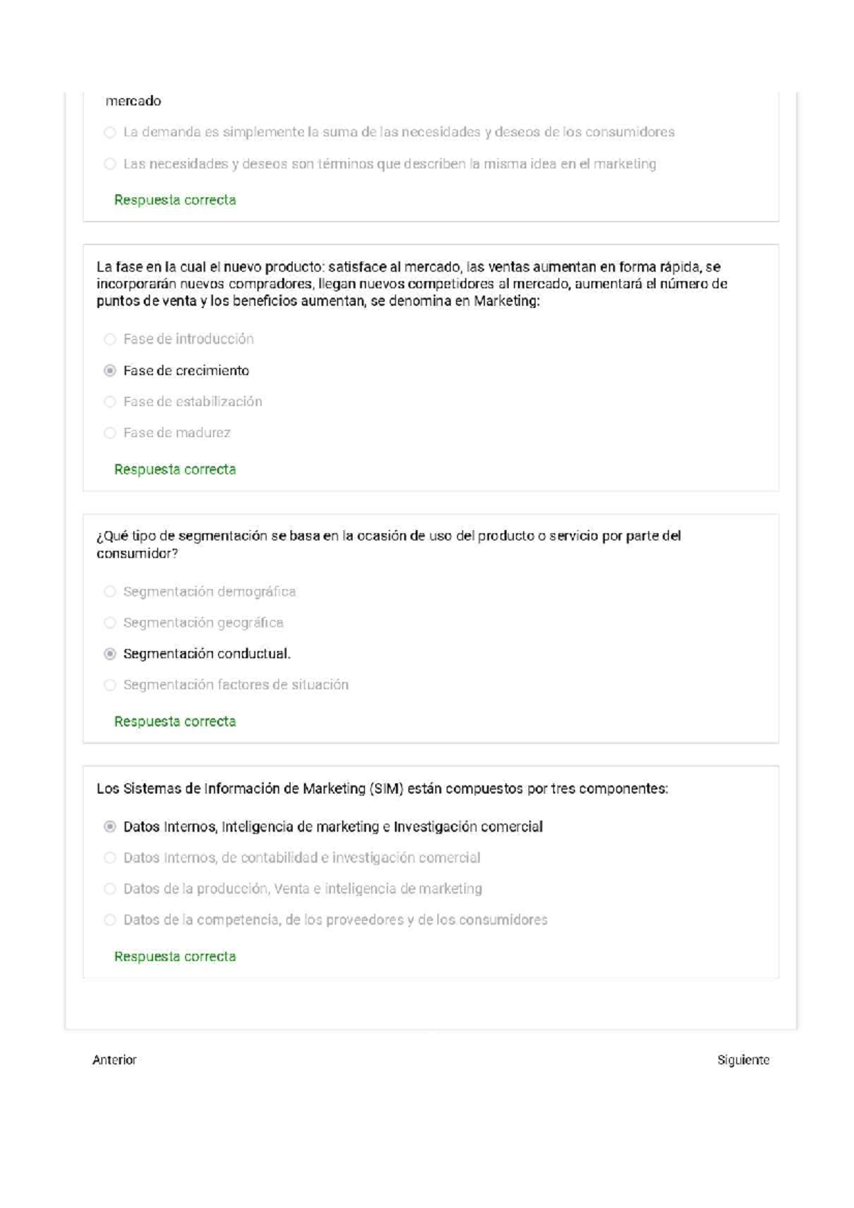 Marketing Parcial 1: Conceptos Clave y Respuestas Correctas - Studocu