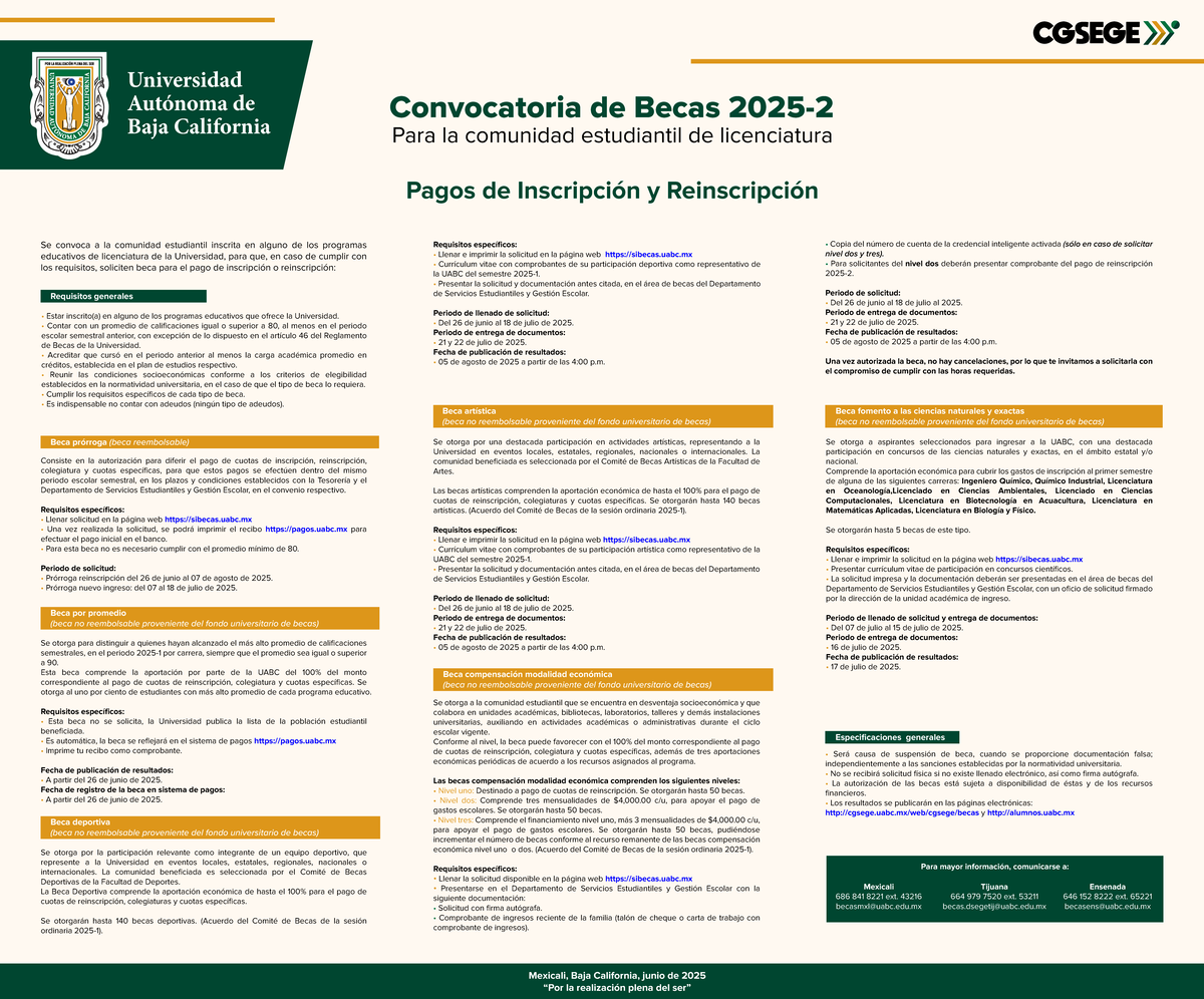 Convocatoria de Becas UABC 2025 para Estudiantes de Licenciatura - Studocu