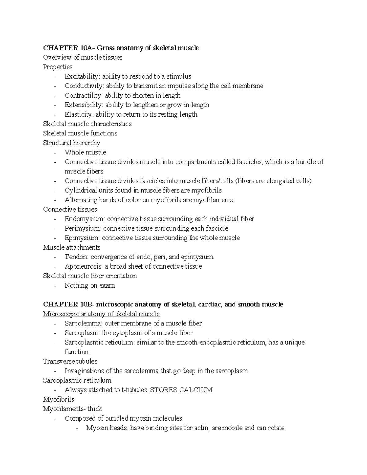 ANATOMY 101: Exam 3 Notes on Muscle and Nervous System Structure - Studocu