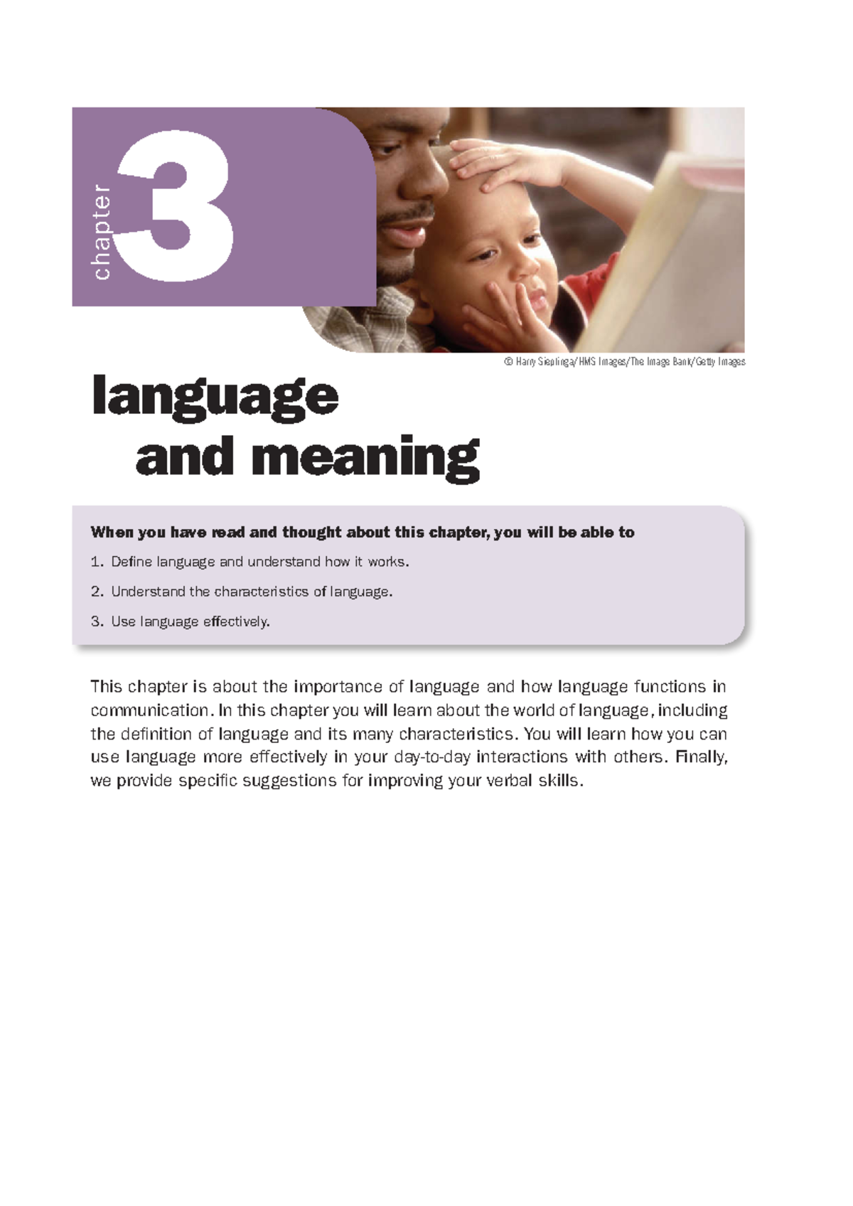 Chapter 3 Human Communication Text - language and meaning This chapter ...