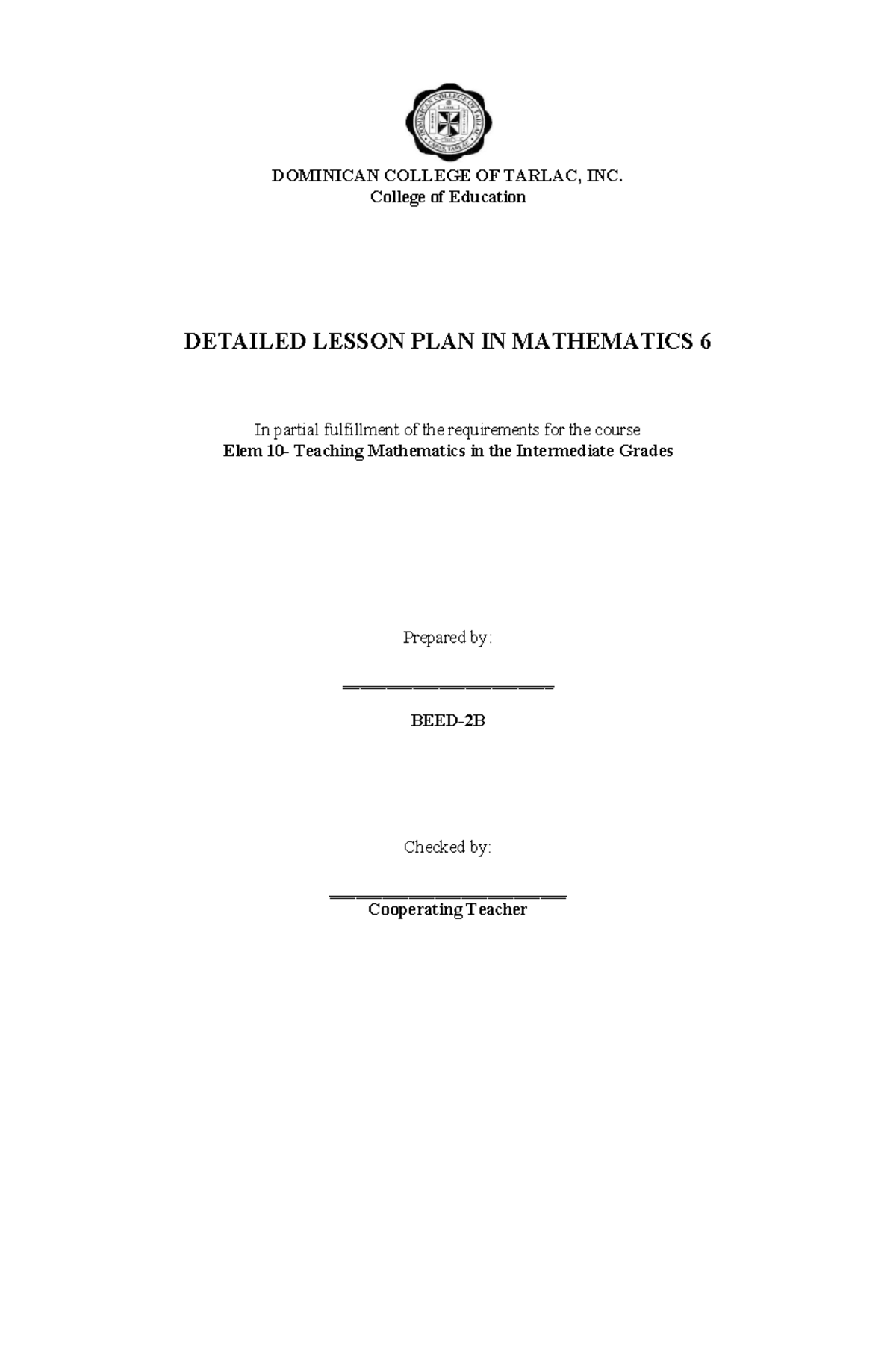 Detailed Lesson Plan in Mathematics 6: Understanding Polygons - Studocu