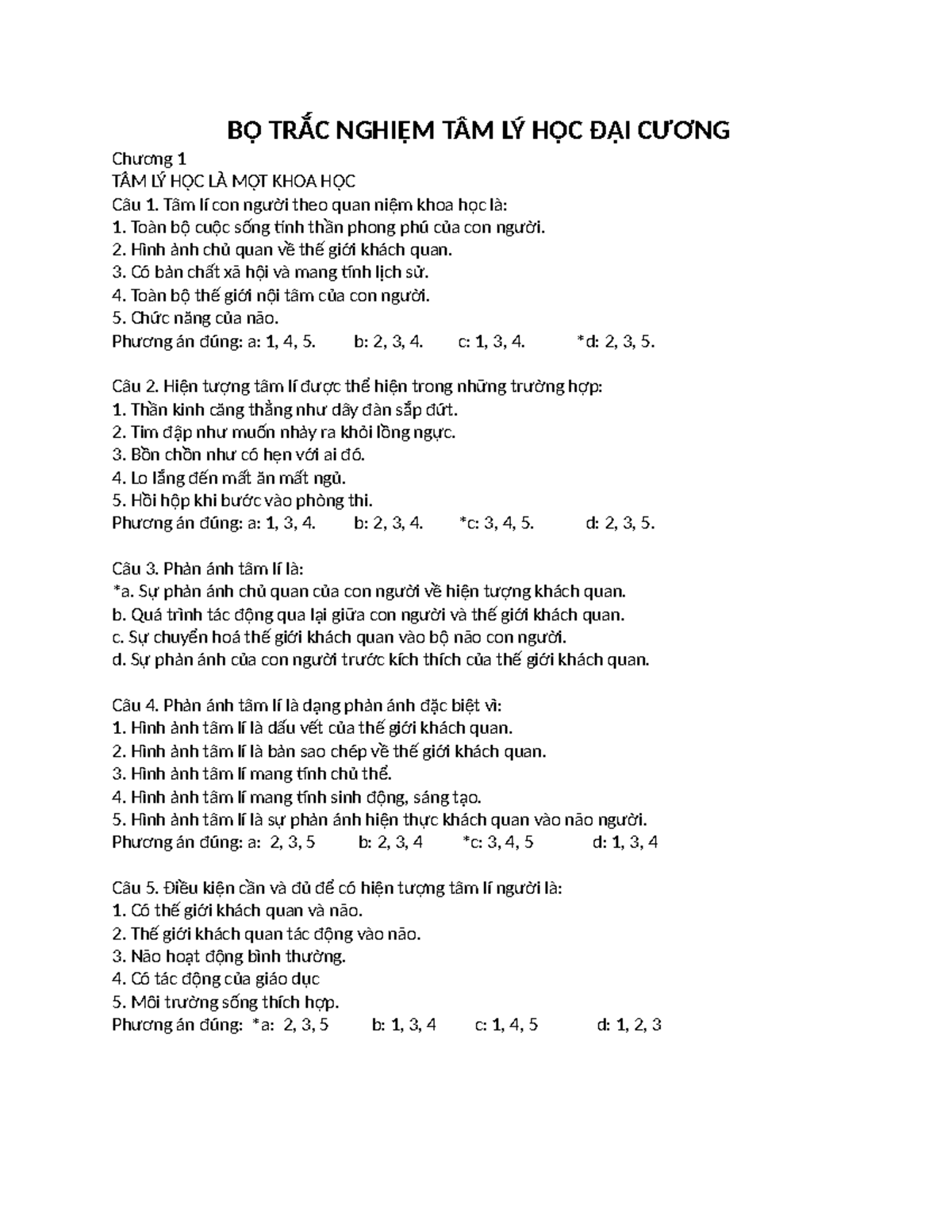 BỘ TRẮC NGHIỆM TÂM LÝ HỌC ĐẠI CƯƠNG DC-kieumy - Document Preview