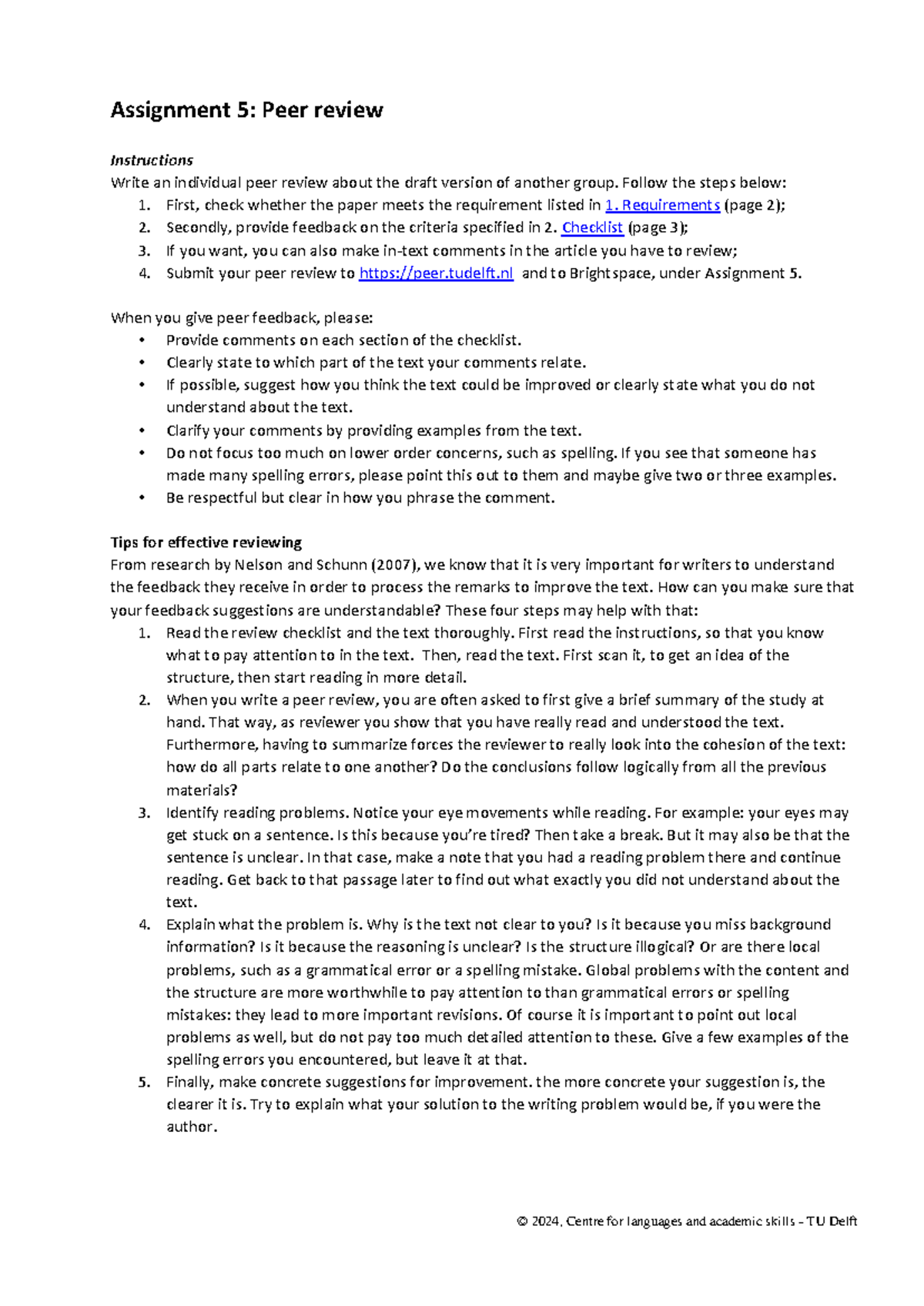Assignment 5 Peer Review - Draft Evaluation and Feedback (6194982 ...