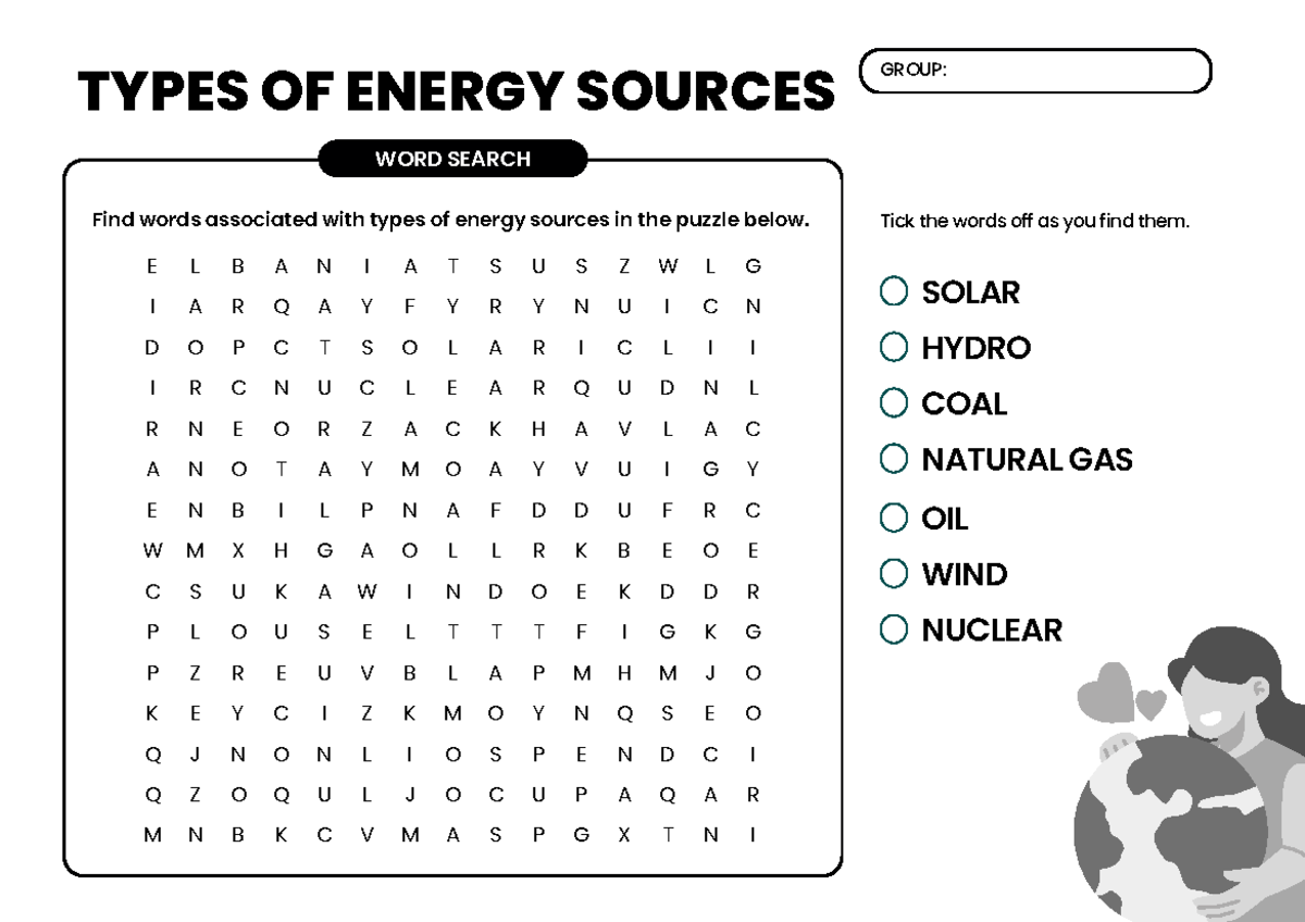 TYPES OF ENERGY SOURCES: WORD SEARCH PUZZLE - Studocu