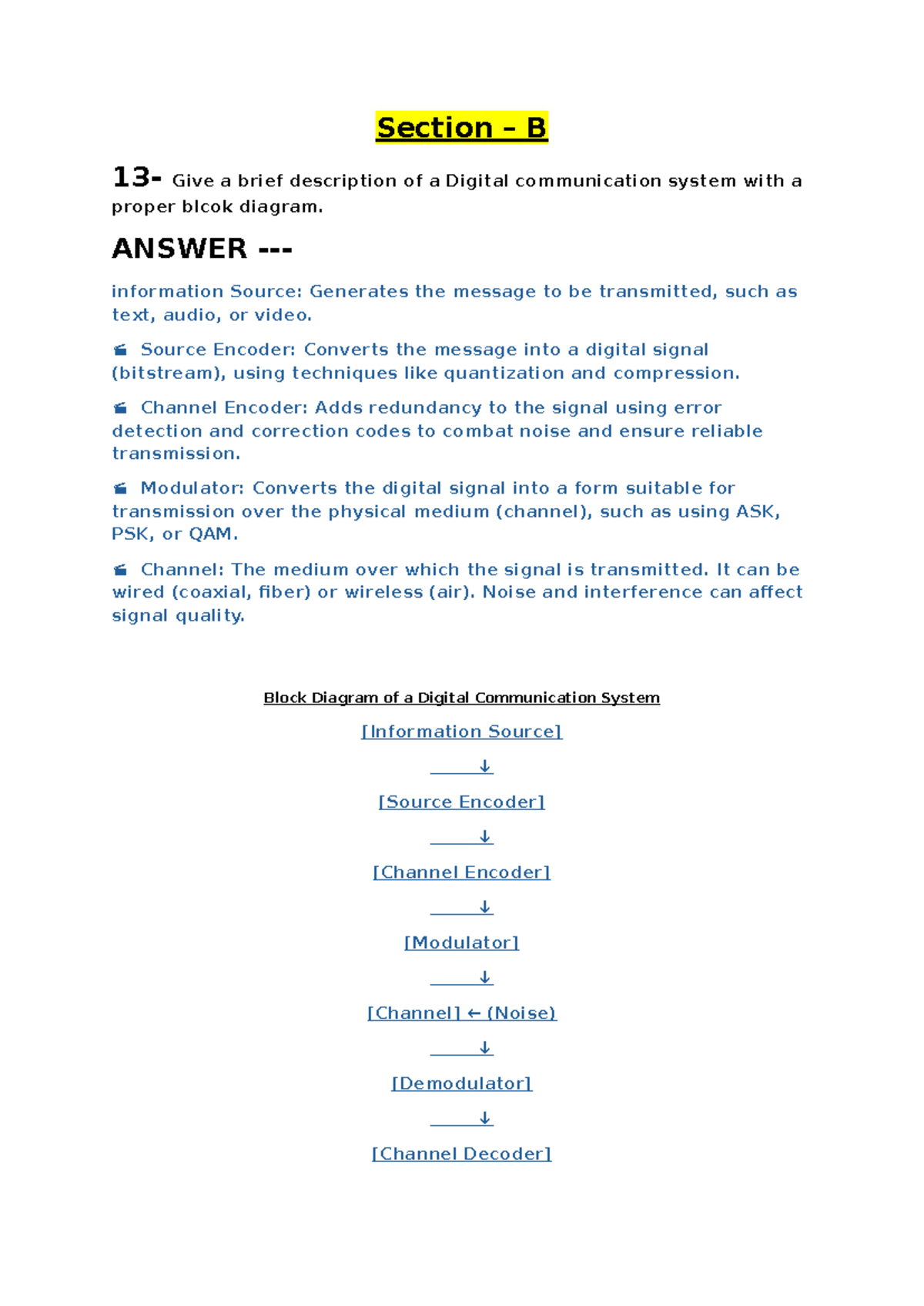 Digital Communication System Overview with Block Diagrams and ...
