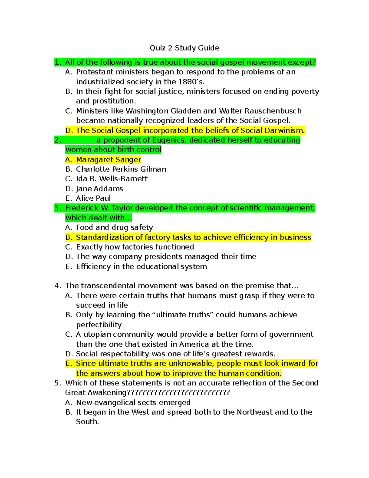 Quiz 2 Study Guide GCU: Key Concepts of Social Movements & History ...