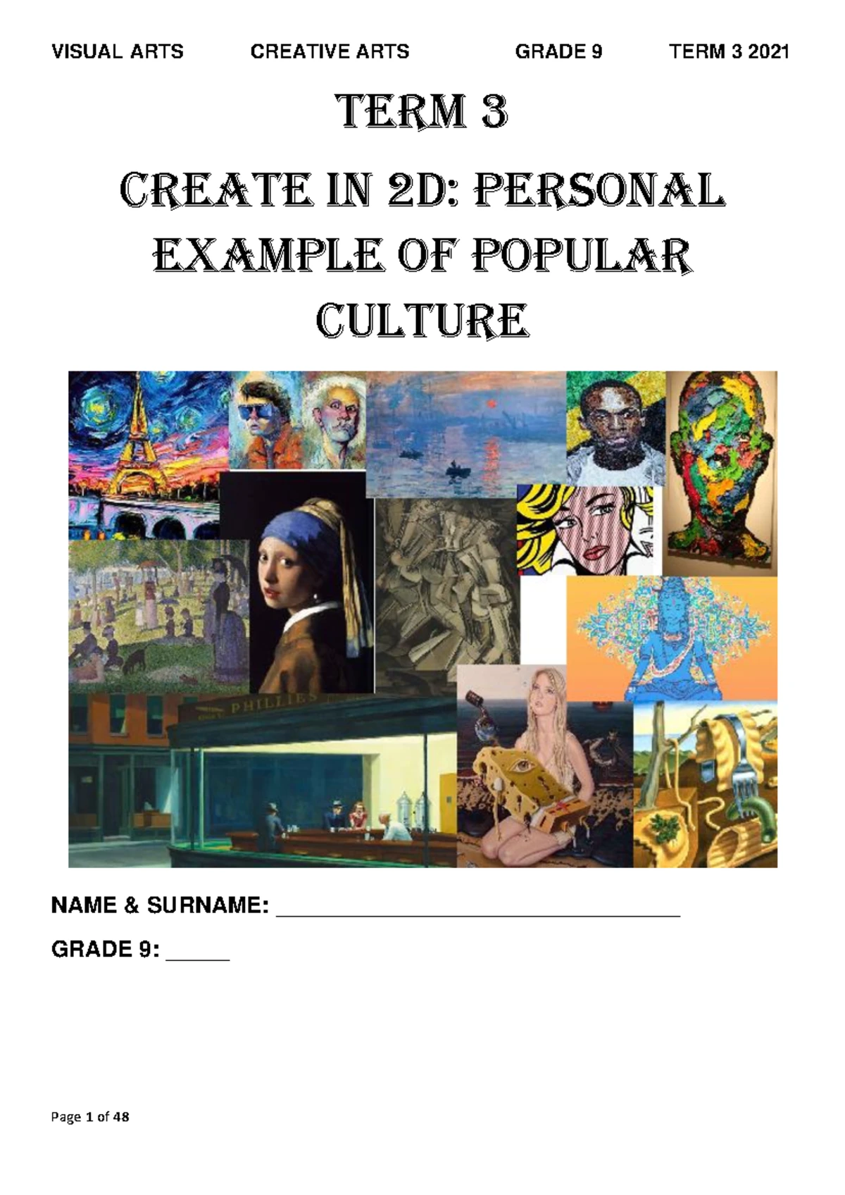 Creative Arts Lesson PLAN - LESSON PLAN SUBJECT ...