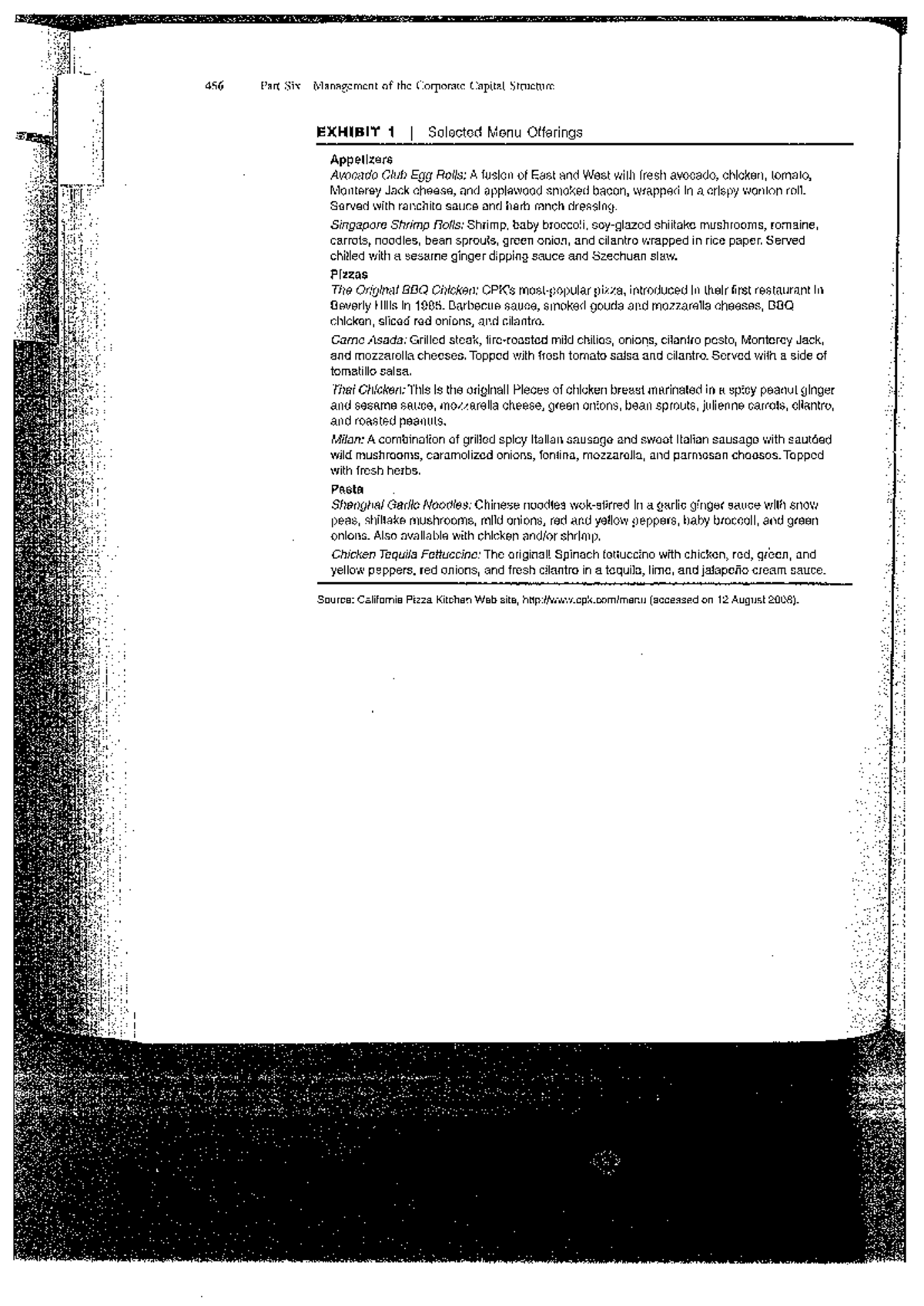 Exhibits for California Pizza Kitchen Case Study 260111 - Studocu