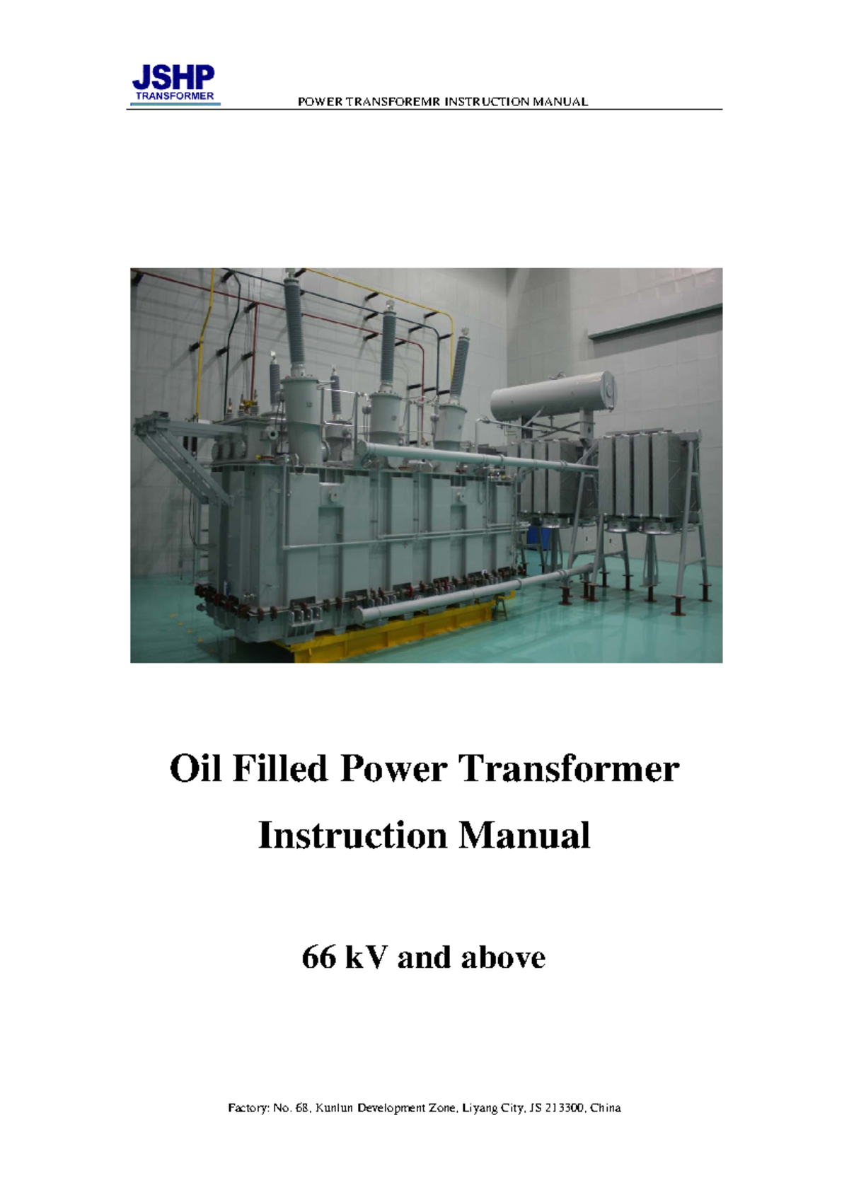 JSHP Power Transformer Instruction Manual IMD.008.0 66kV - Studocu