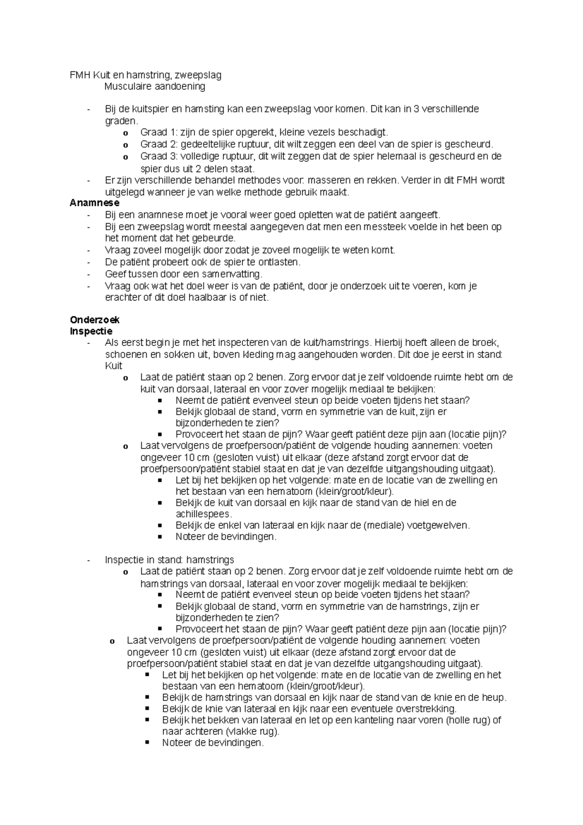 FMH Kuit- en Hamstringprogramma: Diagnose en Behandelmethoden - Studeersnel
