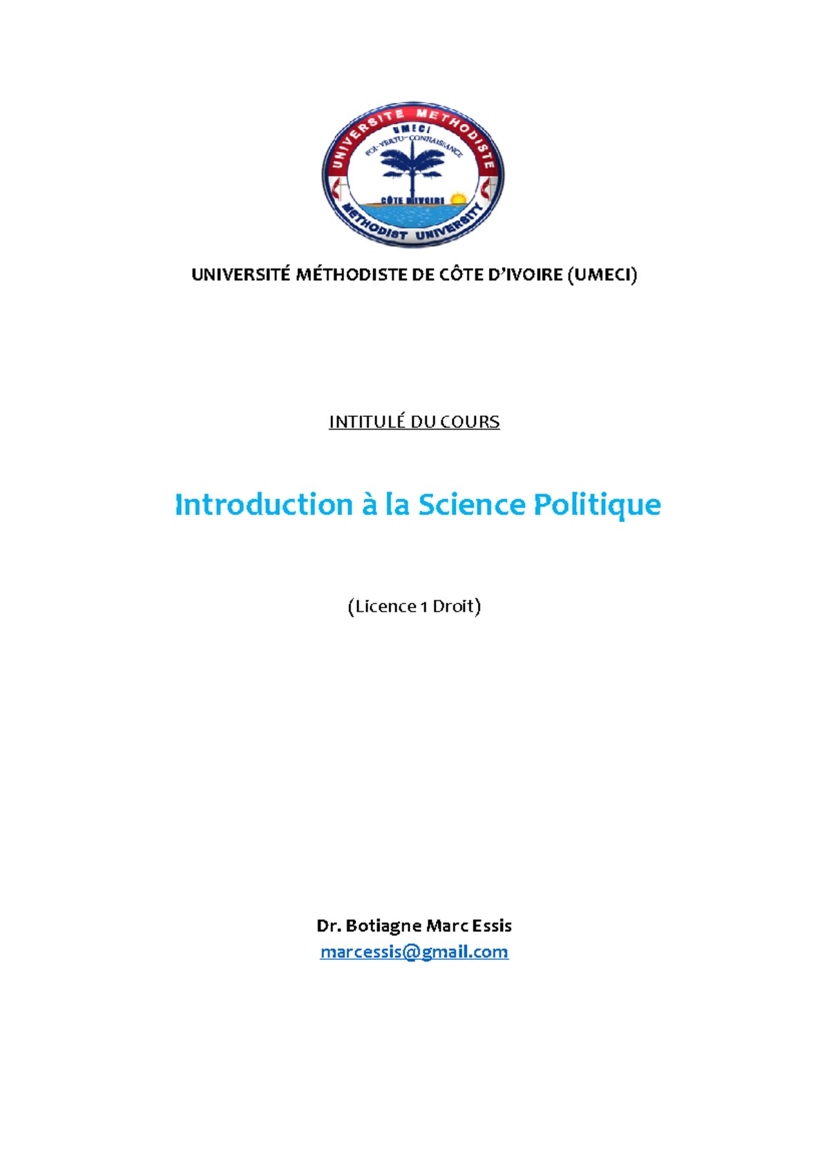 Introduction à la Science Politique - Licence 1 Droit (L1 Droit) - Studocu
