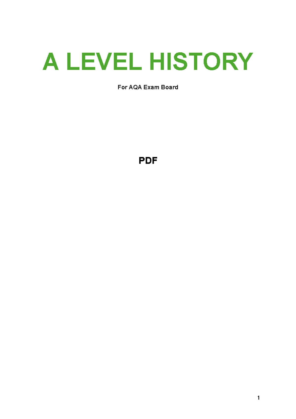 AQA A Level History: Comprehensive Notes on Key Topics - Studocu