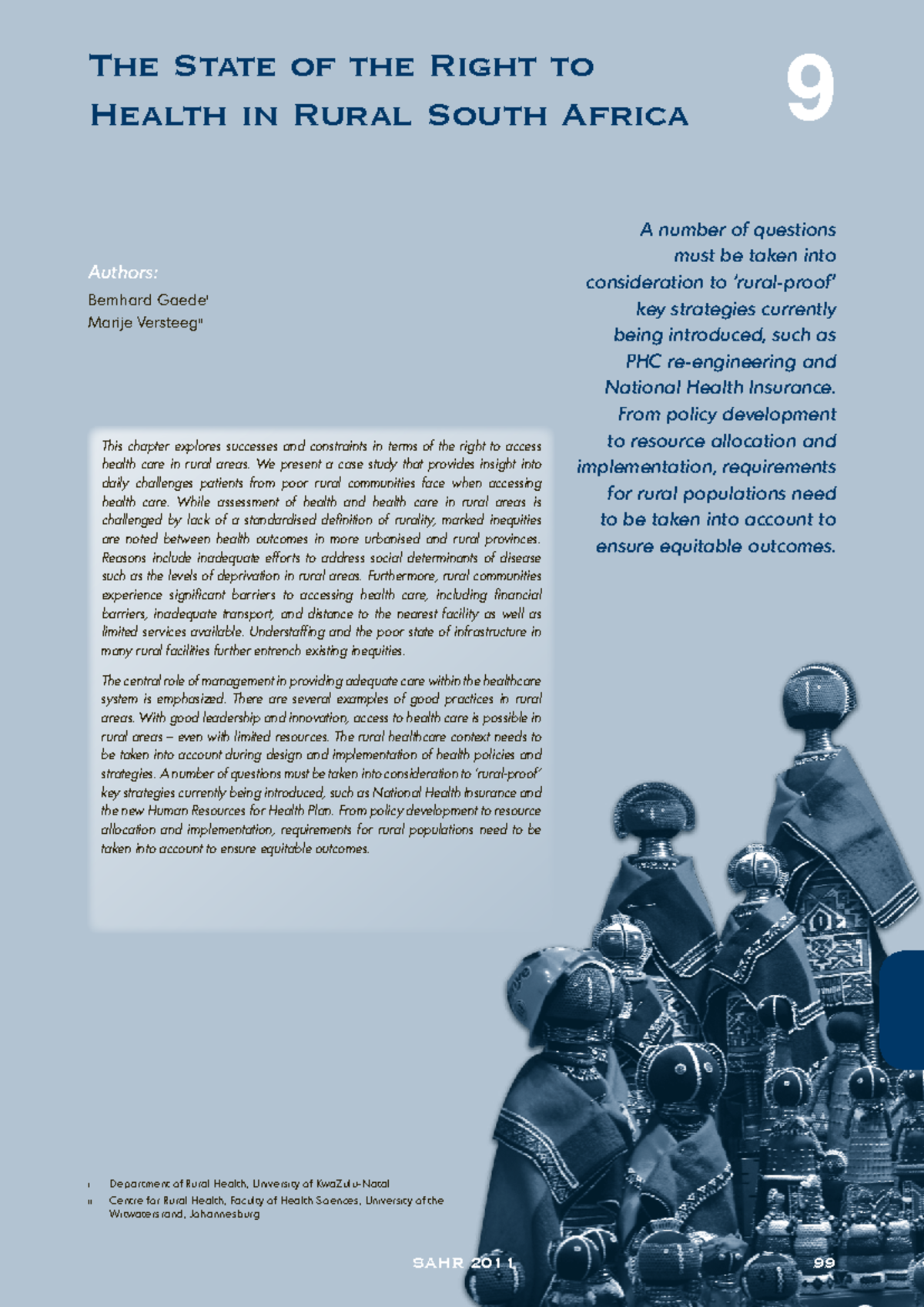 SAHR 2011: Access to Health Care in Rural South Africa - Challenges ...