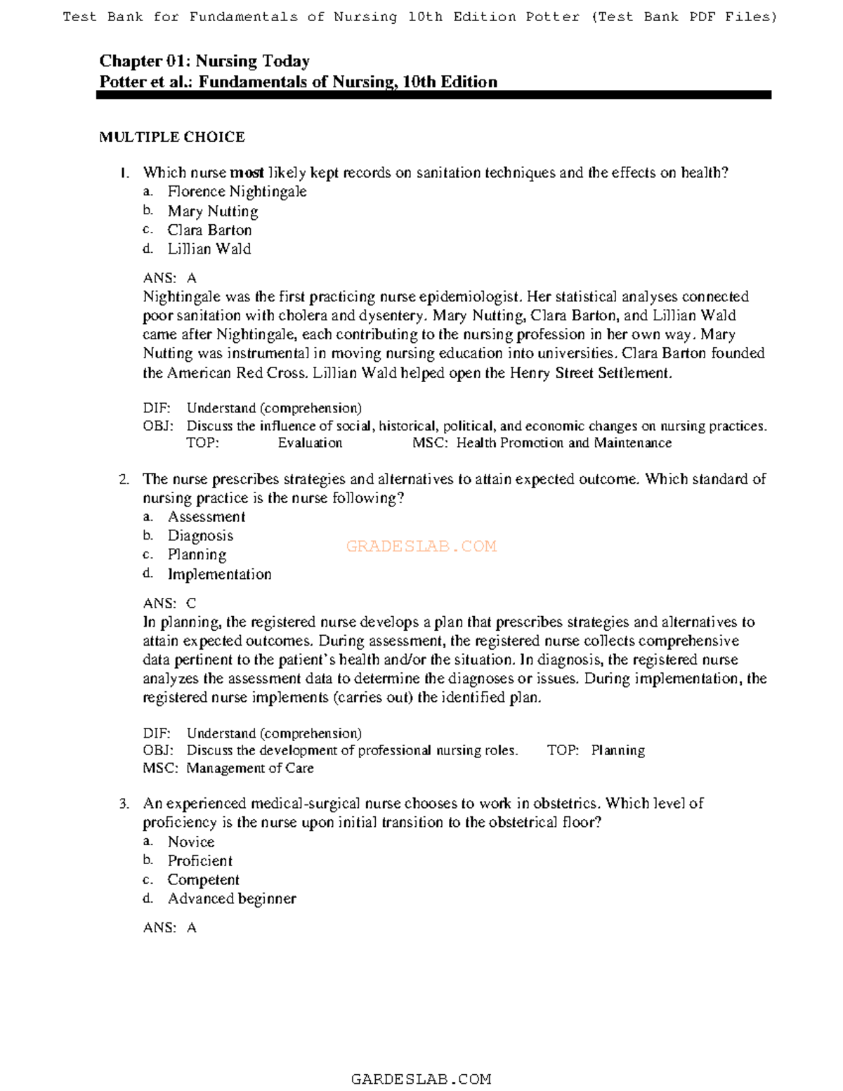 Fundamentals of Nursing Exam Review: Ch 1 Insights and MCQs - Studocu