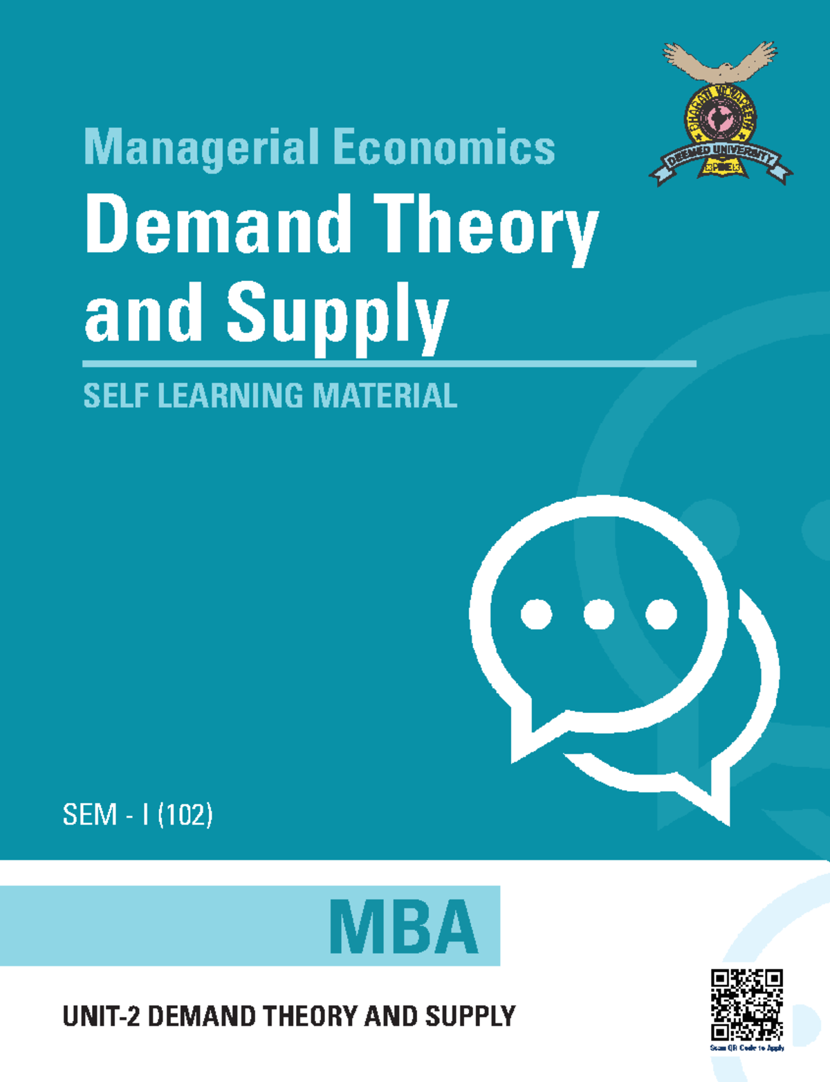 MBA Managerial Economics SEM-I (102) Unit 2: Demand & Supply Theory ...