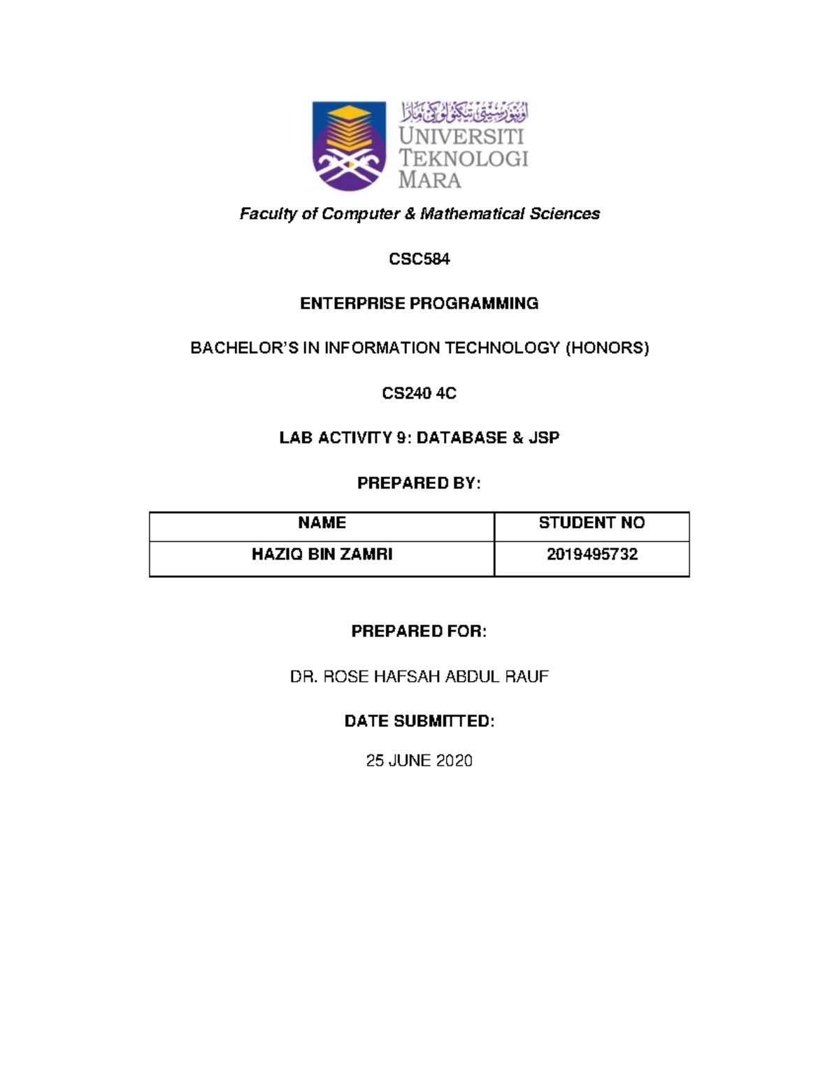 Labcsc 584 Lab 5: Session Tracking & Database Operations in Servlets ...