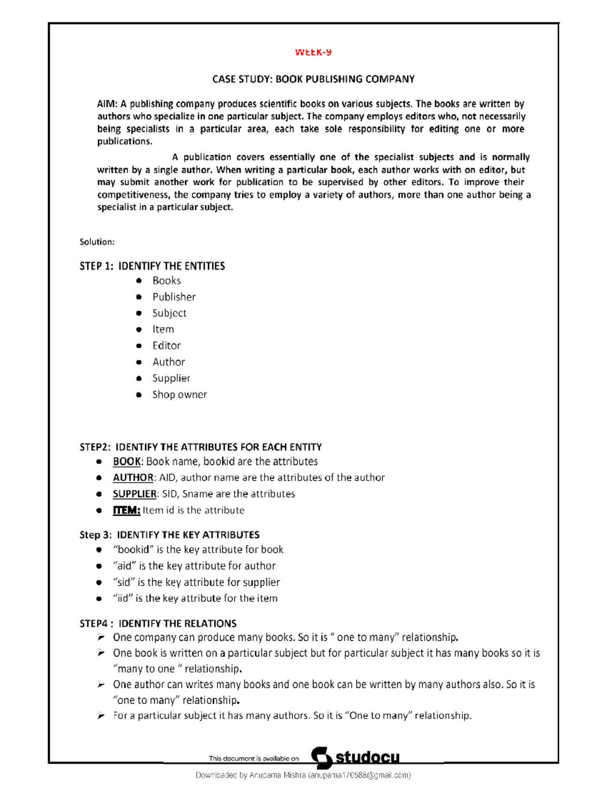 Case studies - bbbb - CASE STUDY: BOOK PUBLISHING COMPANY AIM: A ...
