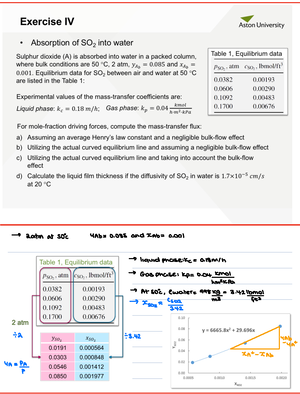 Mass Transfer - Examples and Lectures Revisit - DAB 0 215 2 100cm D EIj ...