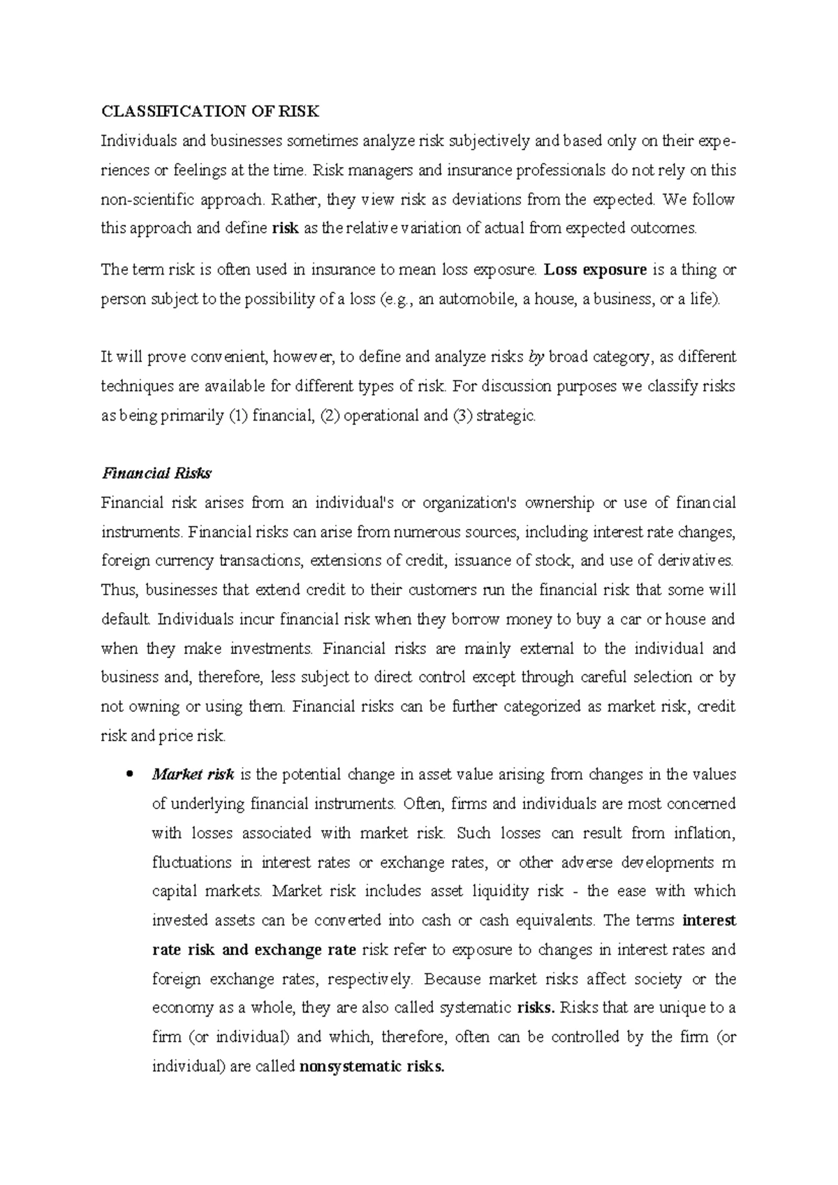 Insurance RISK MGT Notes: Perils, Hazards, and Natural Disasters - Studocu