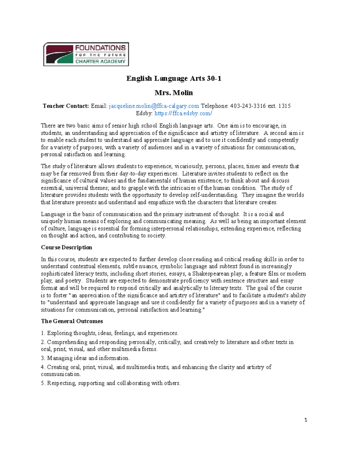 English Language Arts 9: Course Overview and Expectations - Studocu