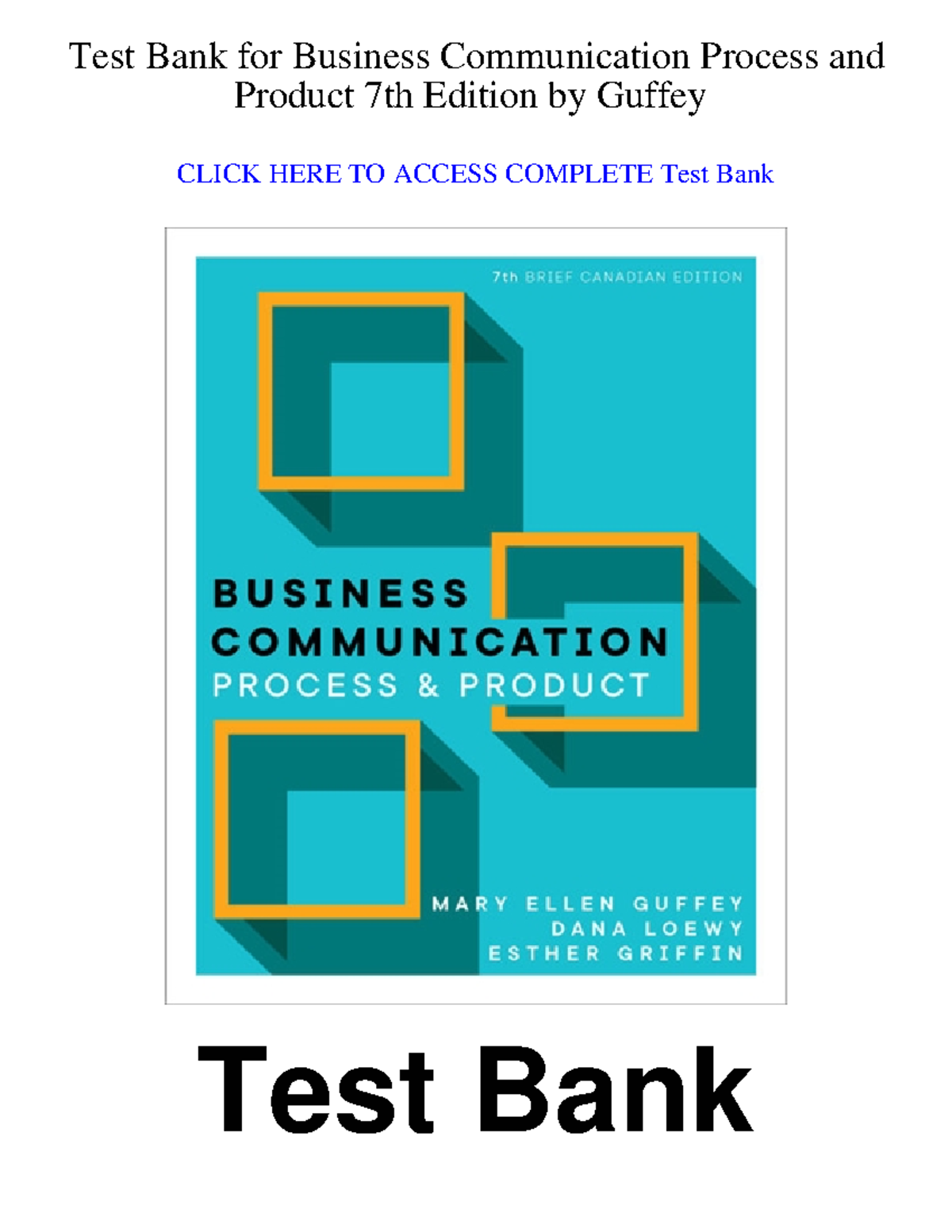 Test Bank for Business Communication Process (7th Ed) - CH 1-5 - Studocu