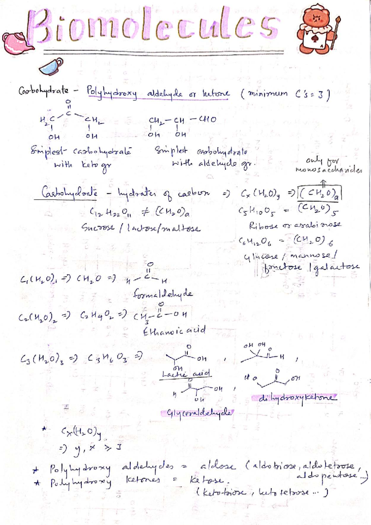 Biomolecules C12: Carbohydrates and Their Structures - Studocu