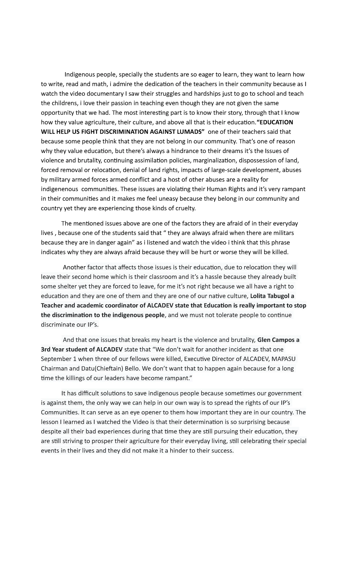 Case Study #4: Poverty Among Indigenous Mangyan of Mindoro - Studocu