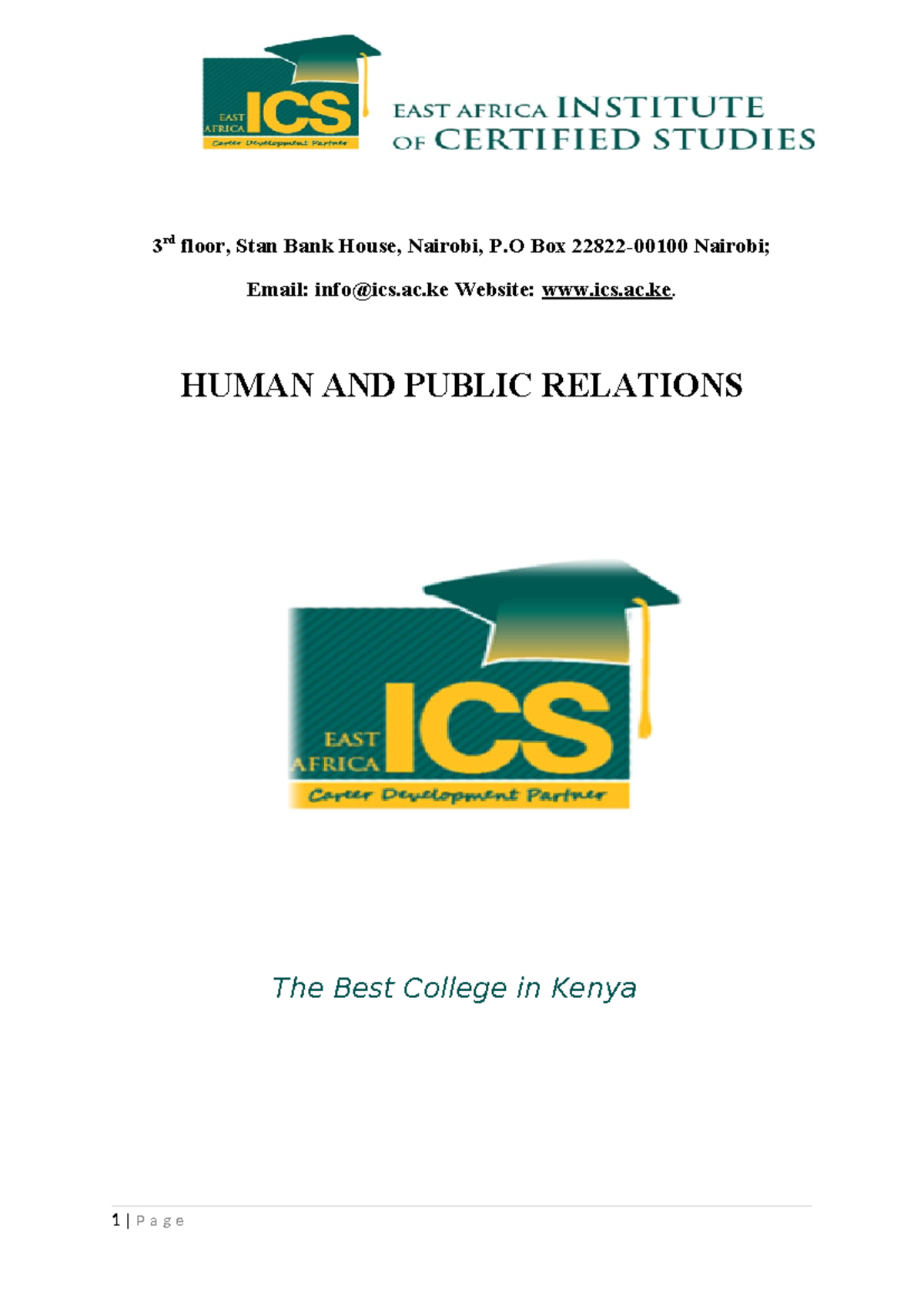 HPR 101: Human and Public Relations Comprehensive Study Notes - Studocu