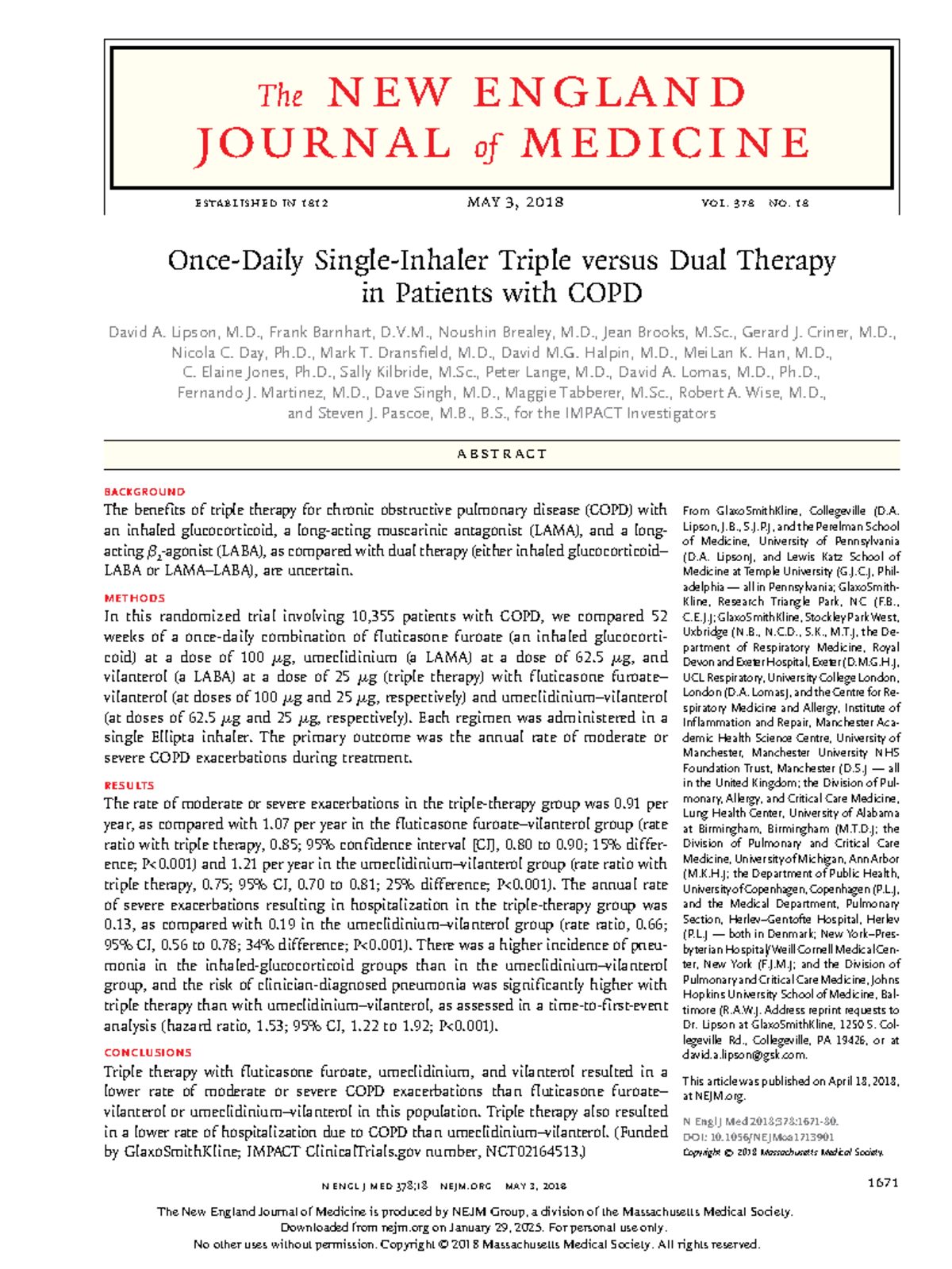 Triple Therapy vs. Dual Therapy in COPD: Results from the IMPACT Trial ...