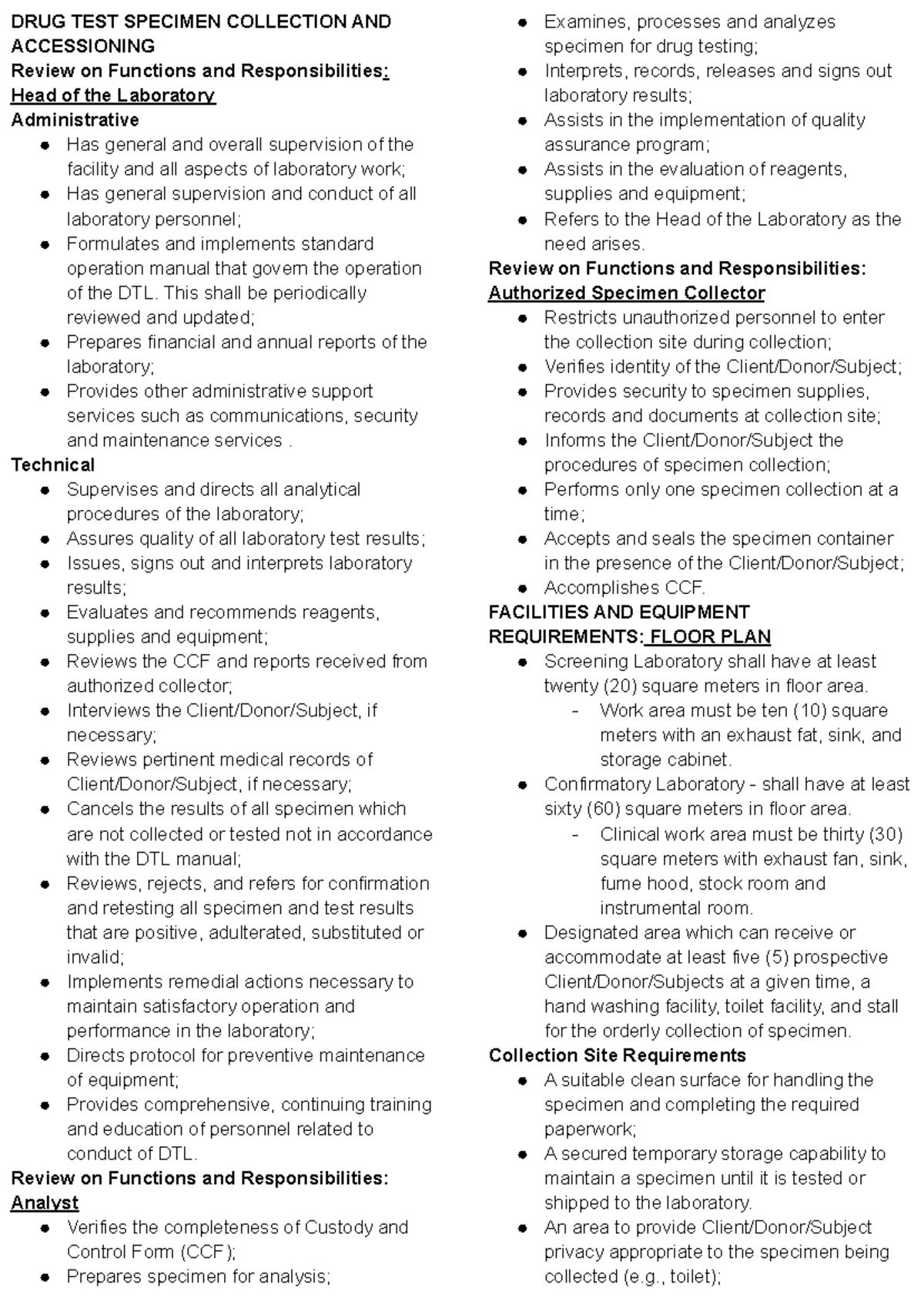 Drug Test Specimen Collection & Accessioning: Roles and Procedures ...