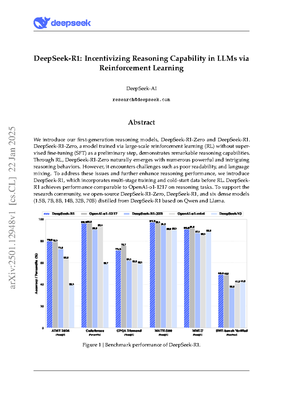 Deepseek Machine Learning Comparison - DeepSeek-R1: Incentivizing ...