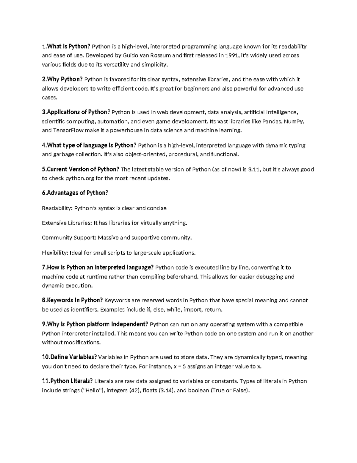 Python question - Regulation2021 - 1 is Python? Python is a high-level ...