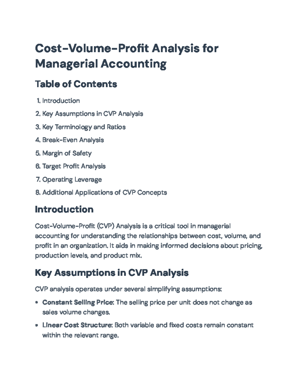 Cost-Volume-Profit (CVP) Analysis: Managerial Accounting Insights ...