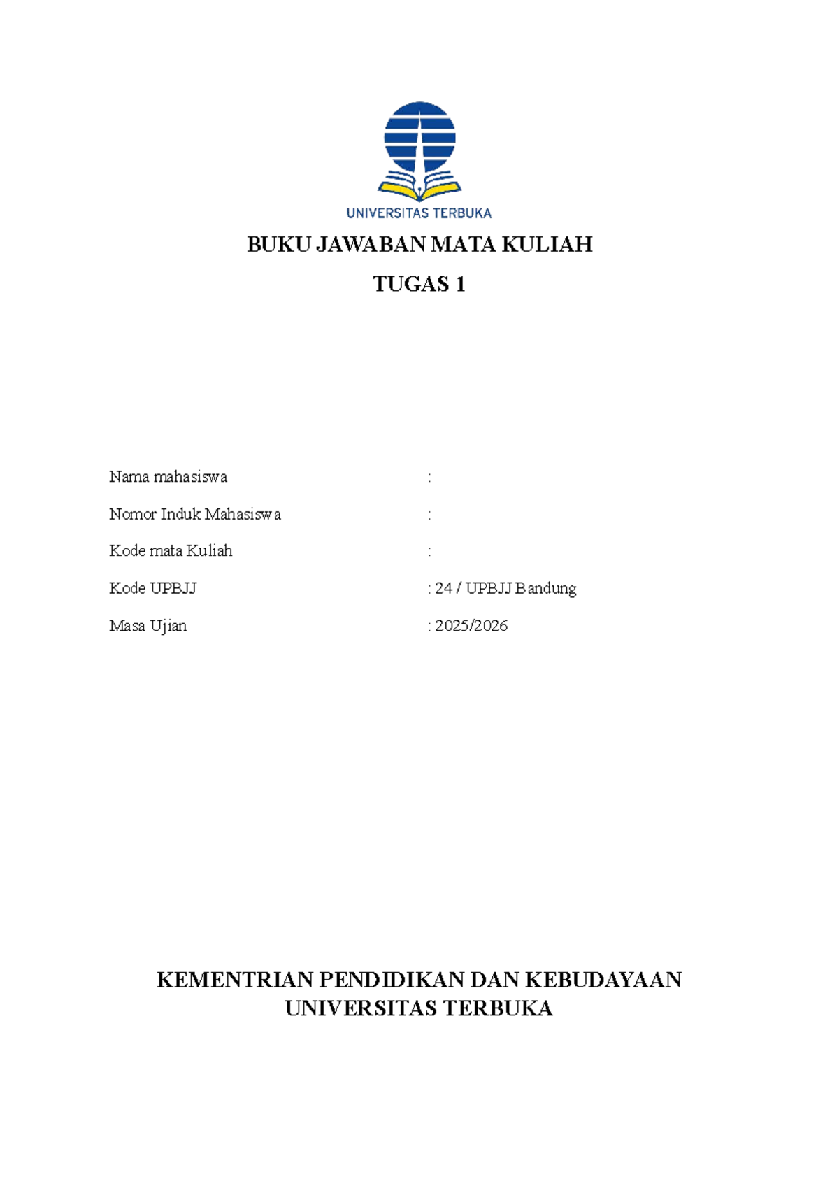 Cover LJ Tugas UT - nadandkjsadnskj - Bahasa Indonesia - BUKU JAWABAN ...