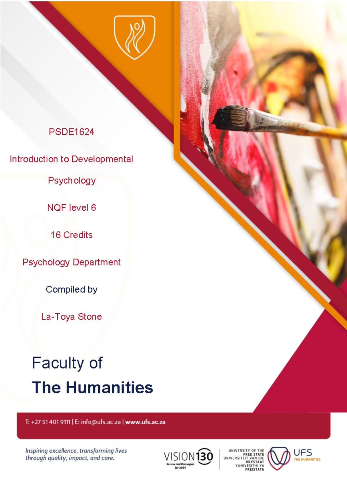 PSDE1624: Introduction to Developmental Psychology - Studocu