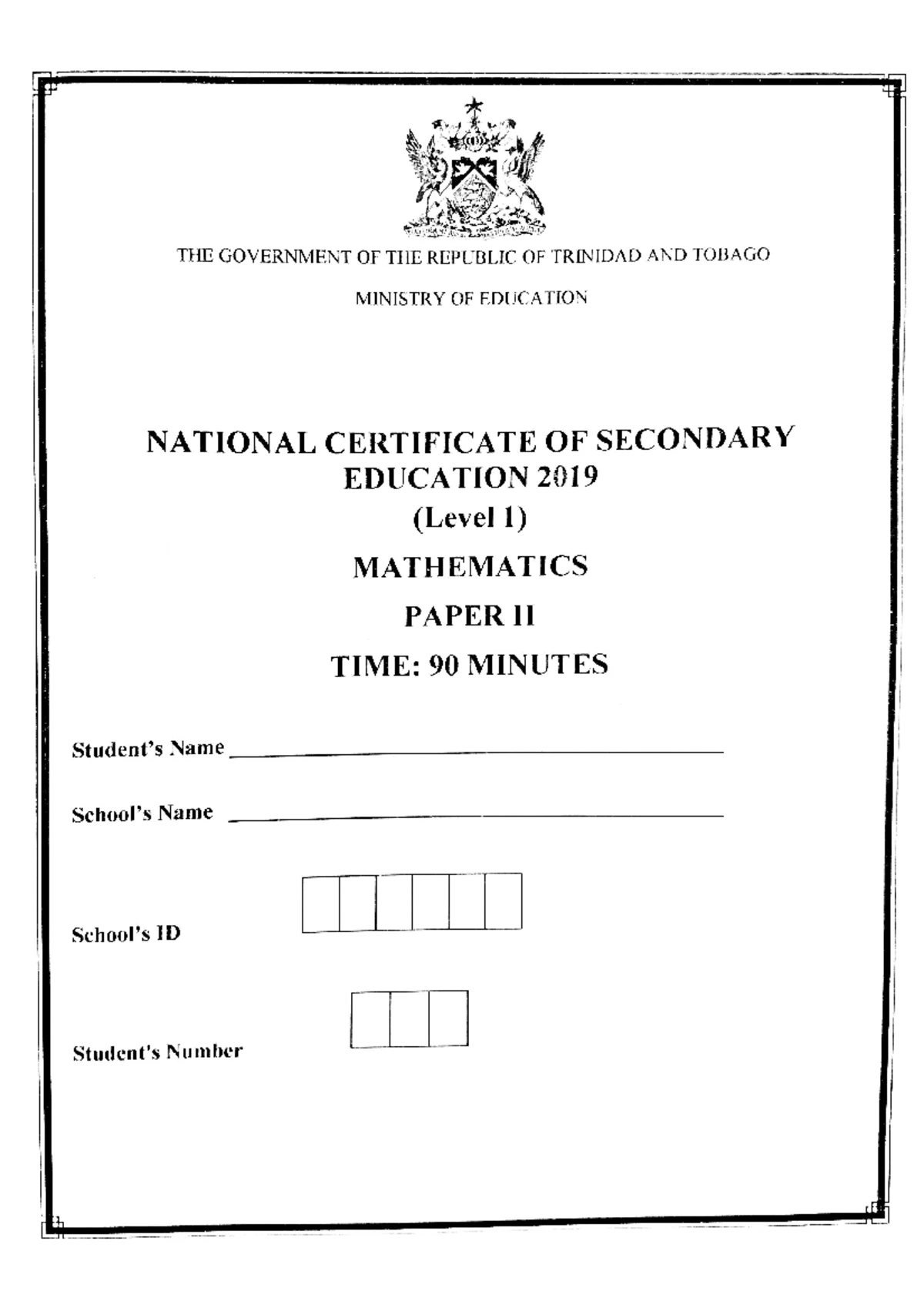 CSEC Mathematics P2 General Proficiency Exam 2023 - Test Paper - Studocu