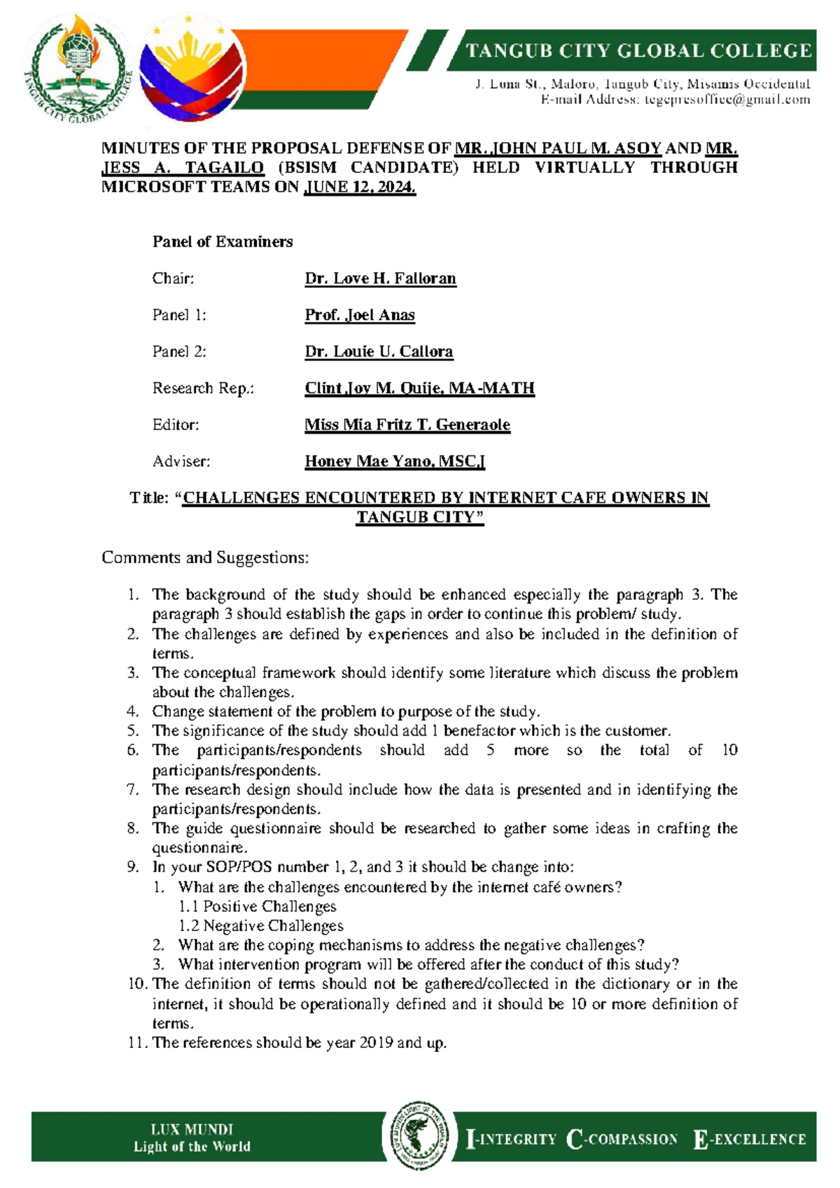 Chapter 3: Summary of Findings, Conclusions & Recommendations on ...